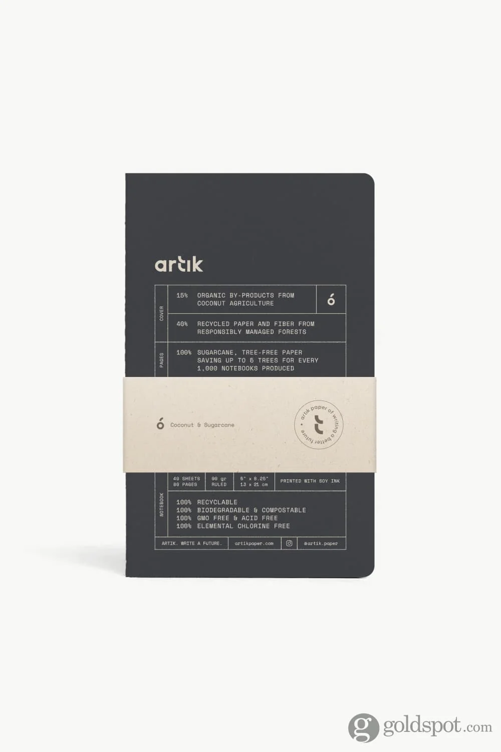 Artik Pack Of 2 Singer Sewn Notebooks in Coconut - Image 6