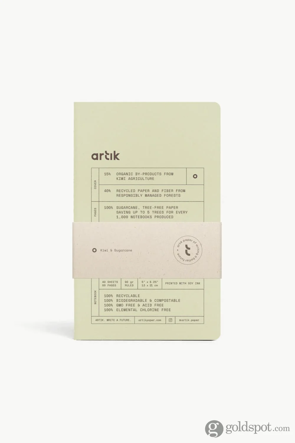 Artik Pack Of 2 Singer Sewn Notebooks in Kiwi - Image 6