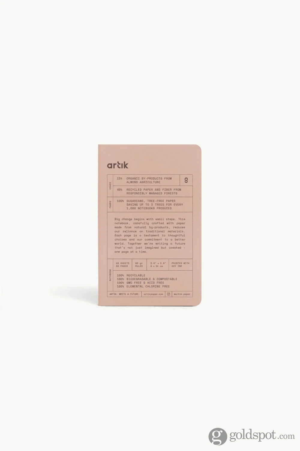 Artik Pack Of 3 Pocket Singer Sewn Notebooks in Almond - Image 2