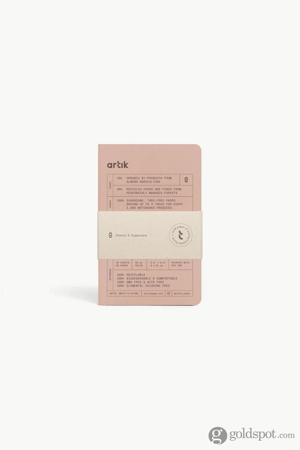 Artik Pack Of 3 Pocket Singer Sewn Notebooks in Almond - Image 6