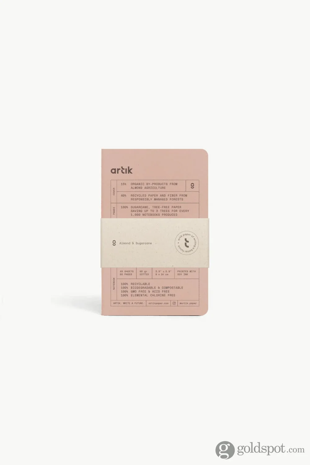 Artik Pack Of 3 Pocket Singer Sewn Notebooks in Almond - Image 7