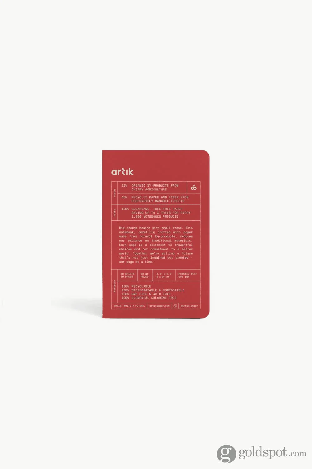 Artik Pack Of 3 Pocket Singer Sewn Notebooks in Cherry - Image 2