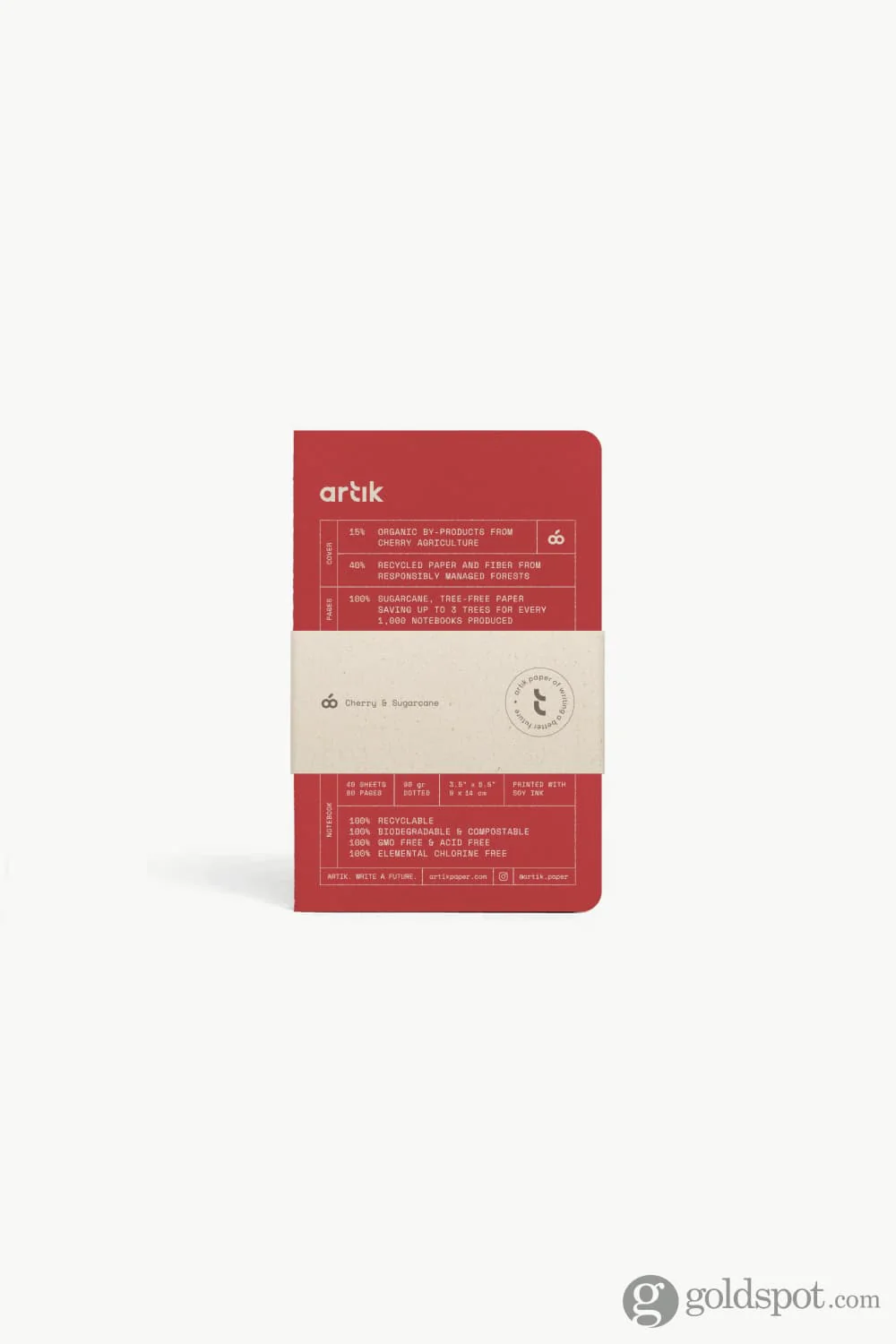Artik Pack Of 3 Pocket Singer Sewn Notebooks in Cherry - Image 7