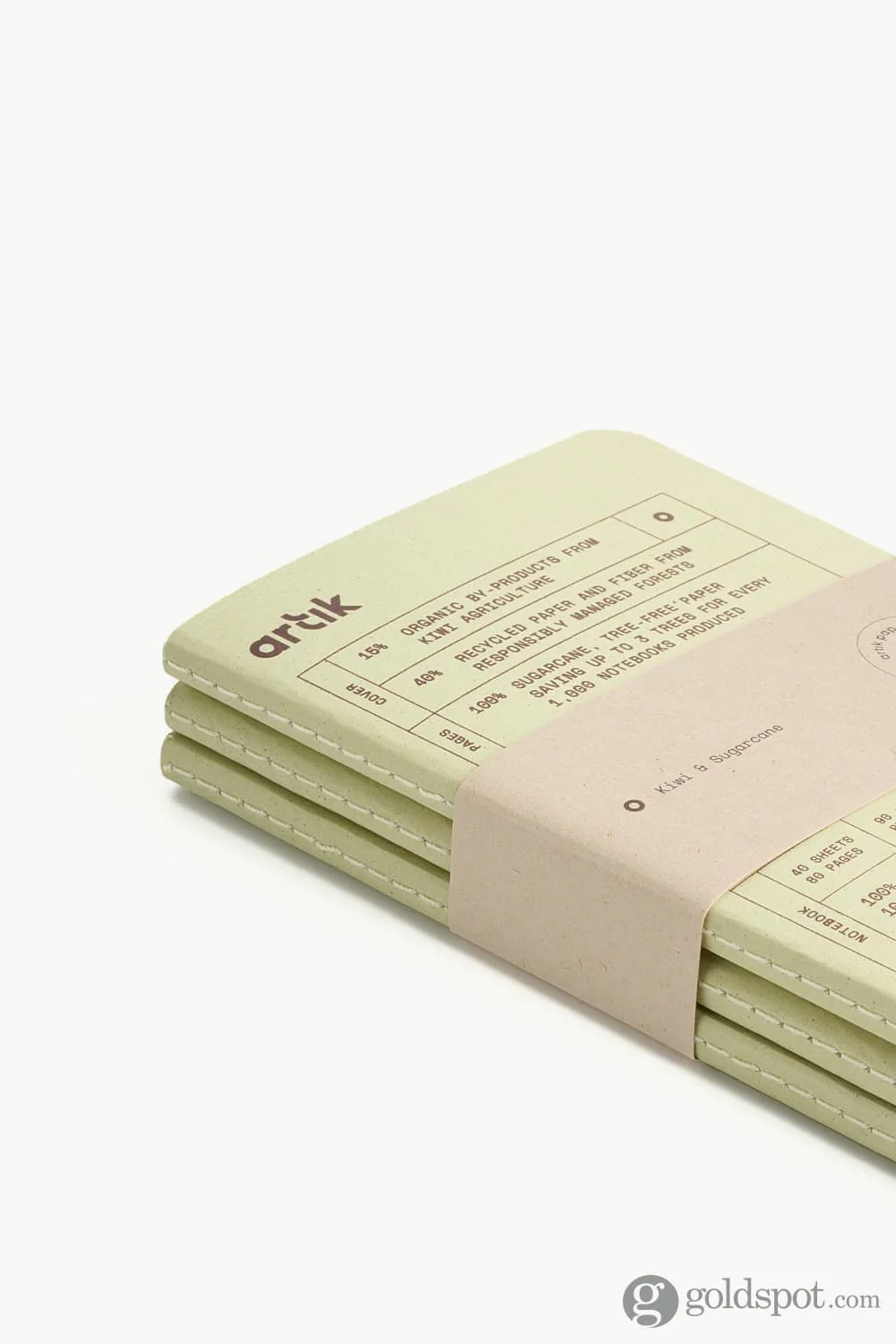 Artik Pack Of 3 Pocket Singer Sewn Notebooks in Kiwi - Image 3