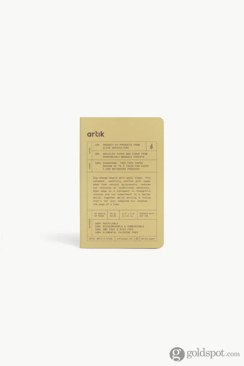 Artik Pack Of 3 Pocket Singer Sewn Notebooks in Olive - Image 2