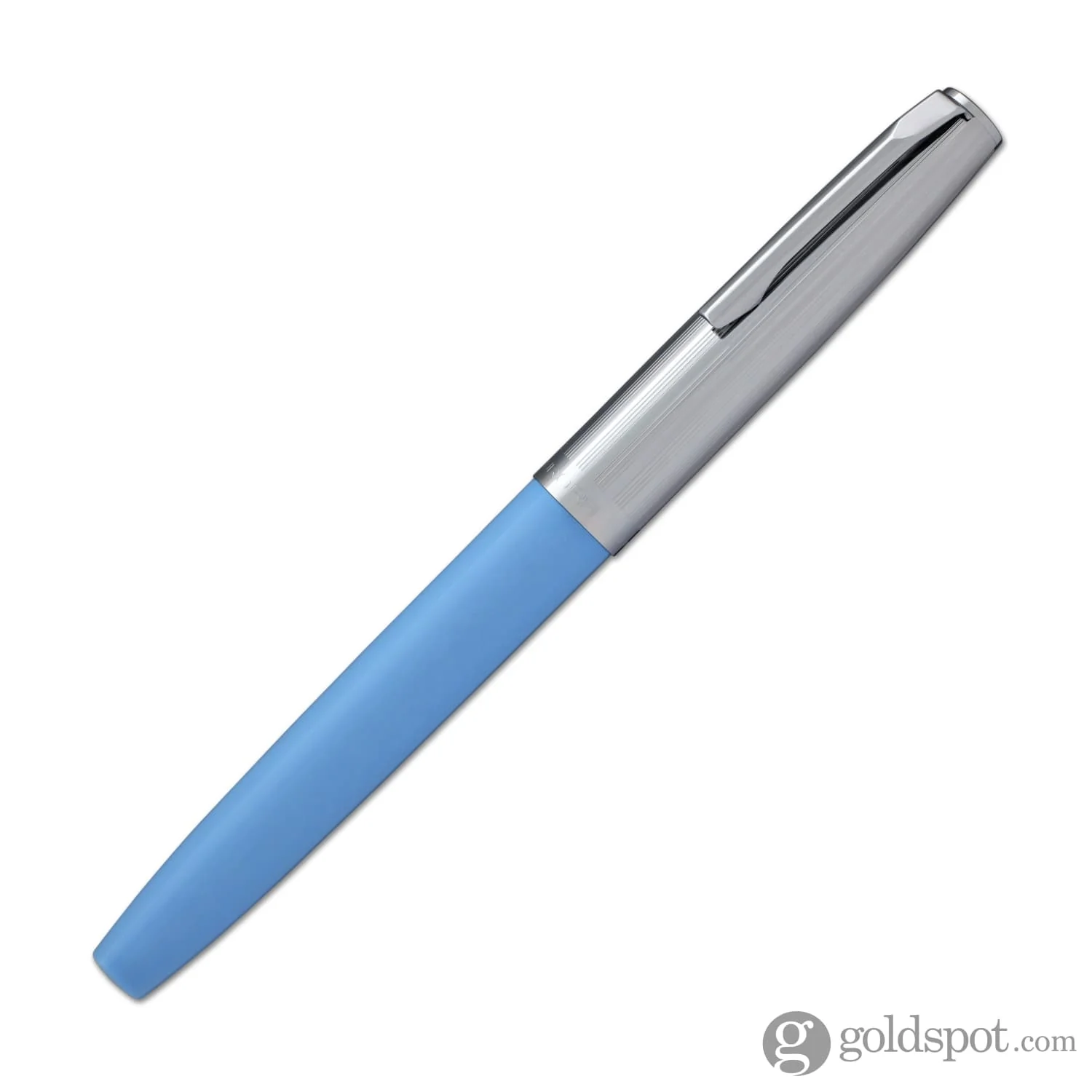 Aurora Duo Cart Fountain Pen - Light Blue Resin With Chrome Cap, Medium Point - Image 5