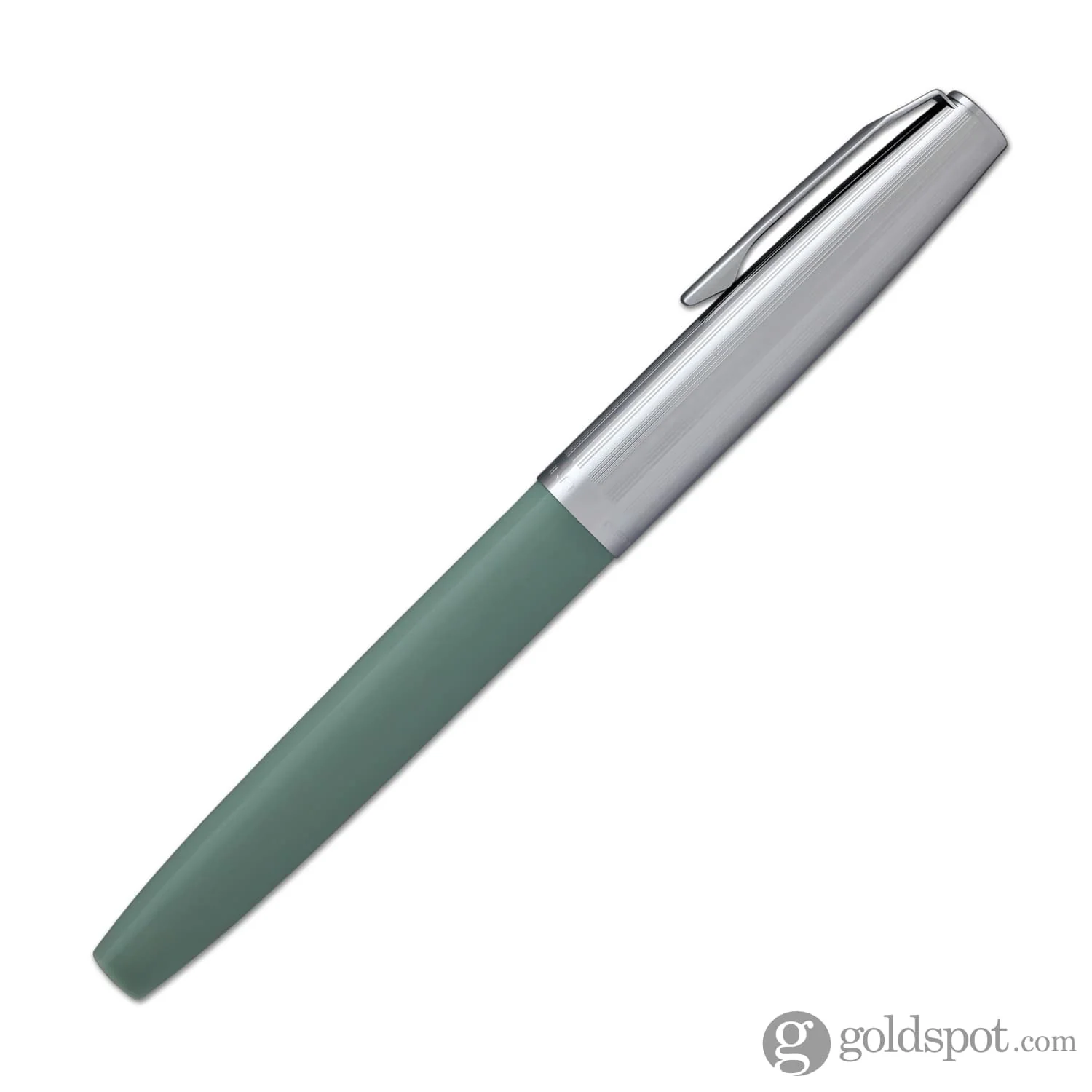 Aurora Duo Cart Fountain Pen - Light Green Resin With Chrome Cap, Medium Point - Image 6