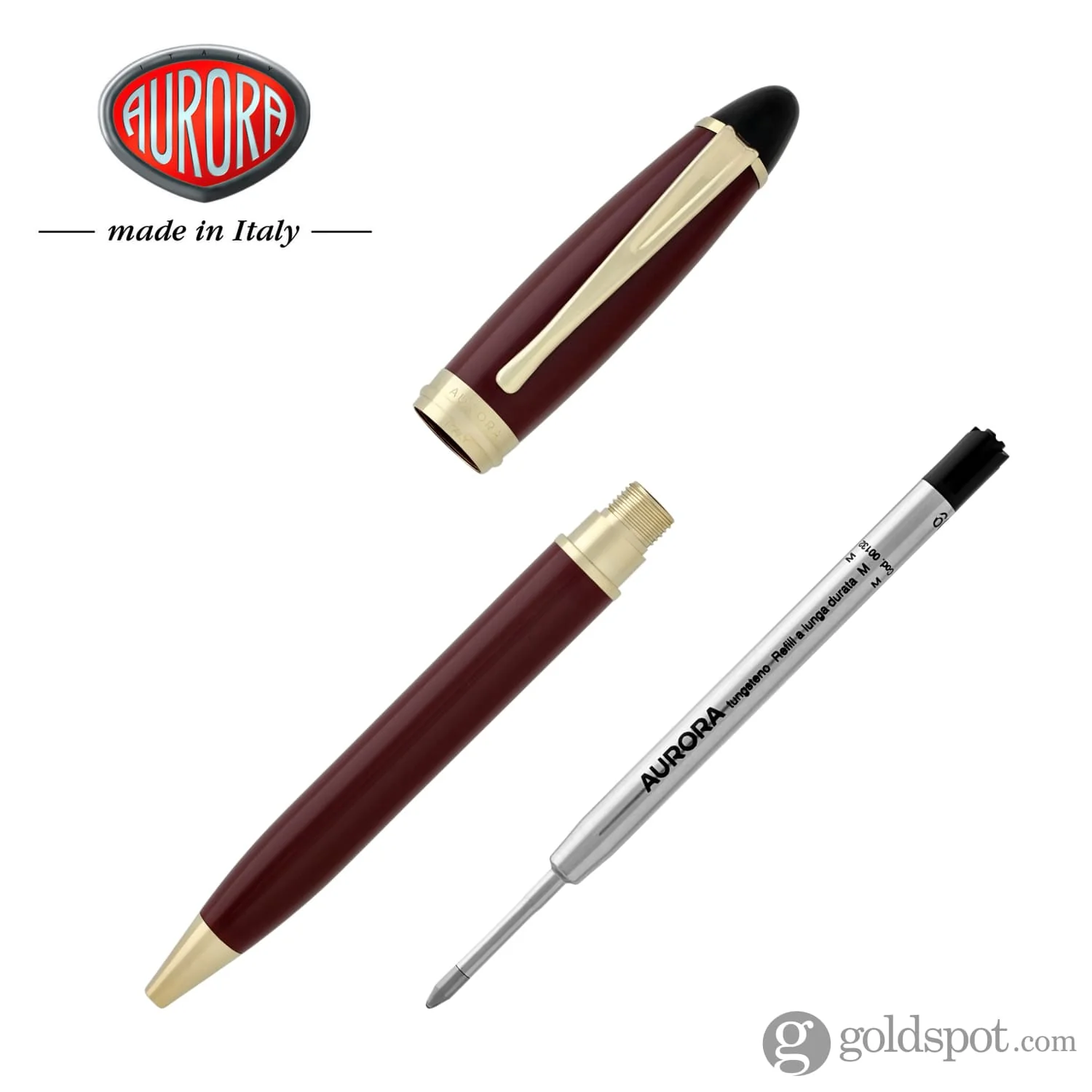 Aurora Ipsilon Resin Ballpoint Pen in Resin Bordeaux - Image 5