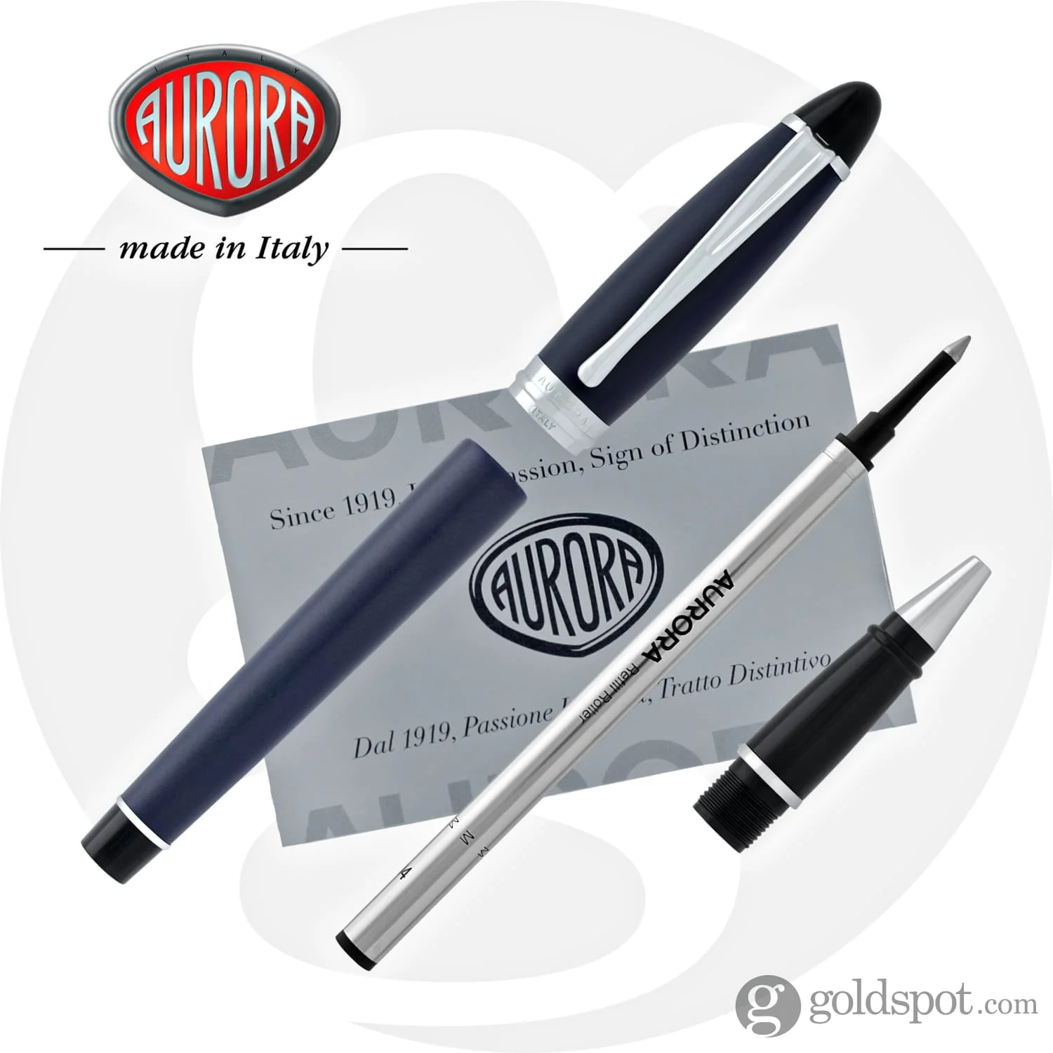 Aurora Ipsilon Rollerball Pen in Satin Blue - Image 7