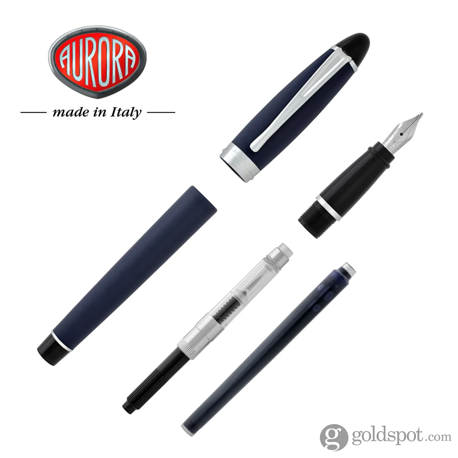 Aurora Ipsilon Satin Fountain Pen in Blue - Image 7