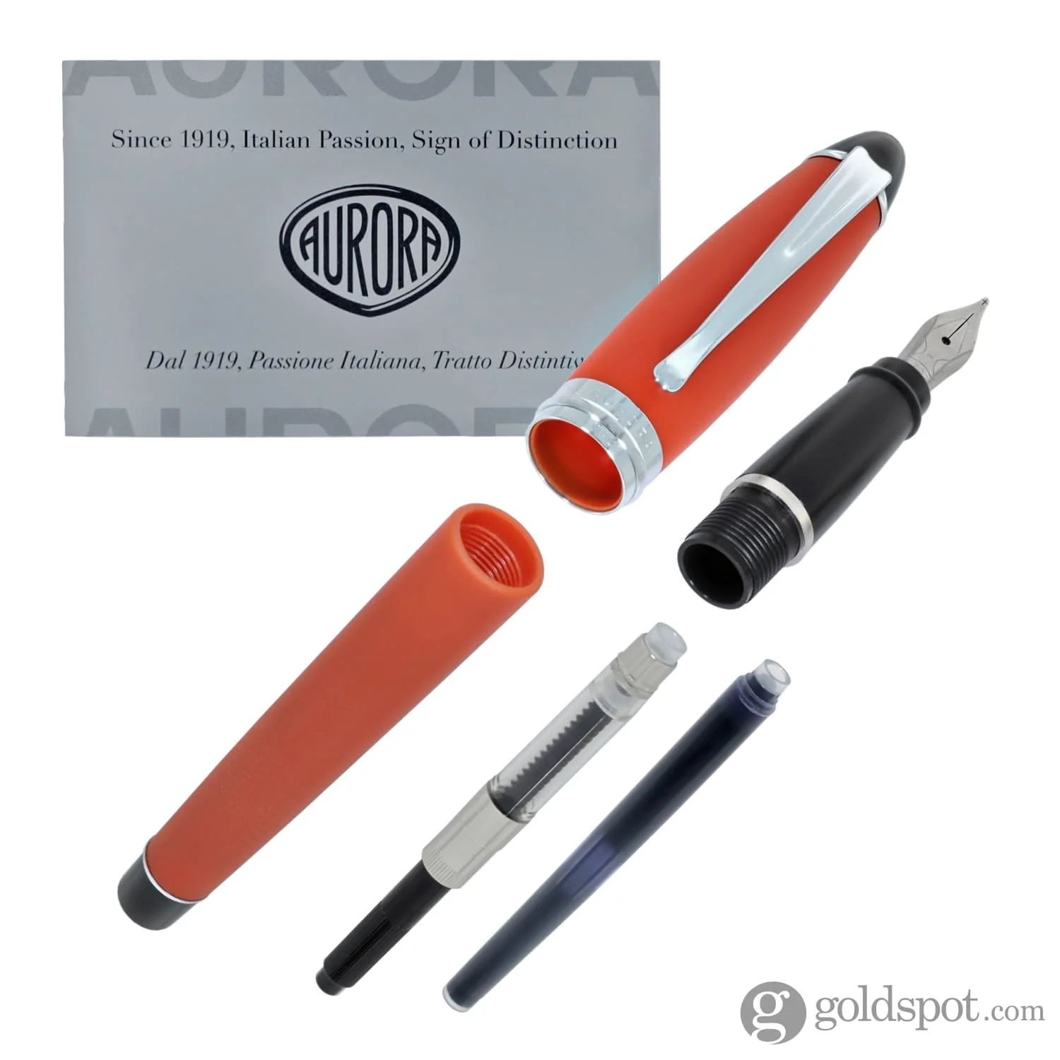Aurora Ipsilon Satin Fountain Pen in Orange - Image 4