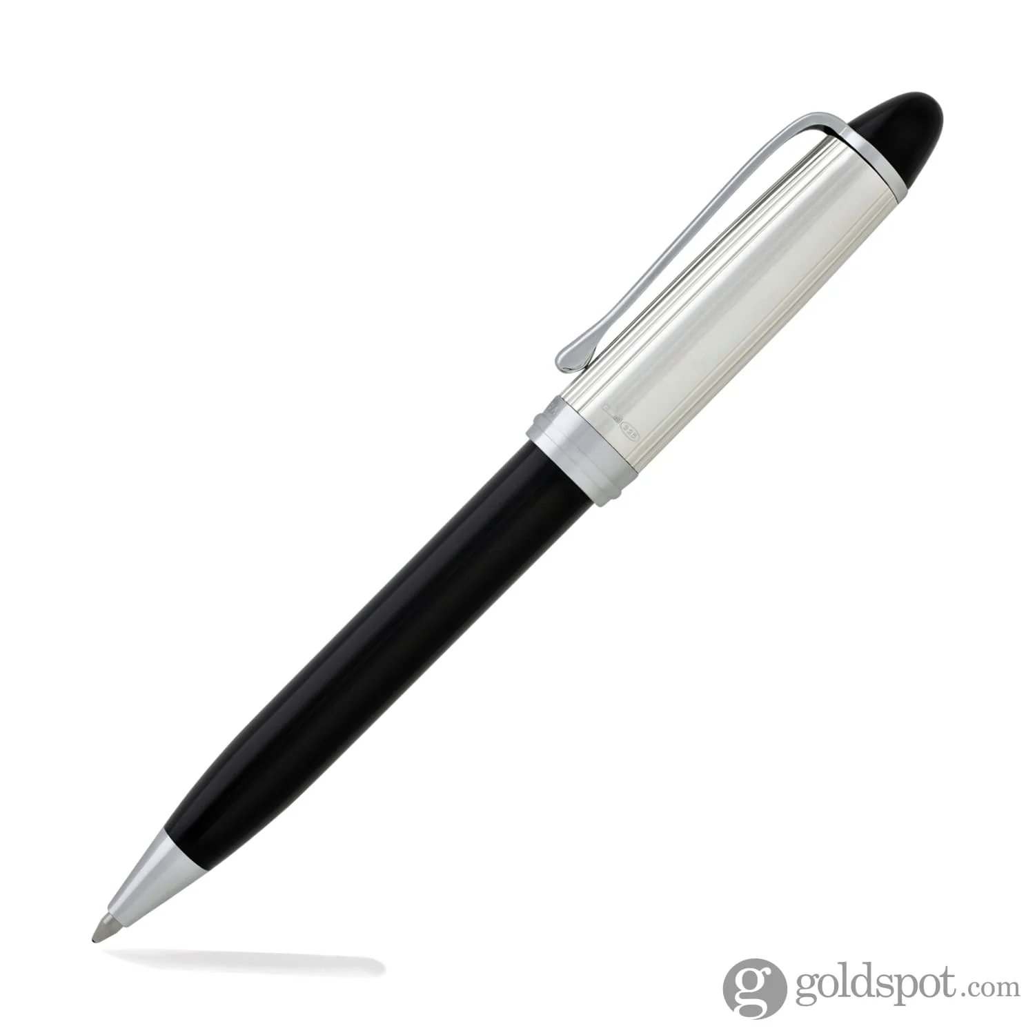 Aurora Ipsilon Silver Ballpoint Pen in Black with Sterling Silver Cap - Image 3