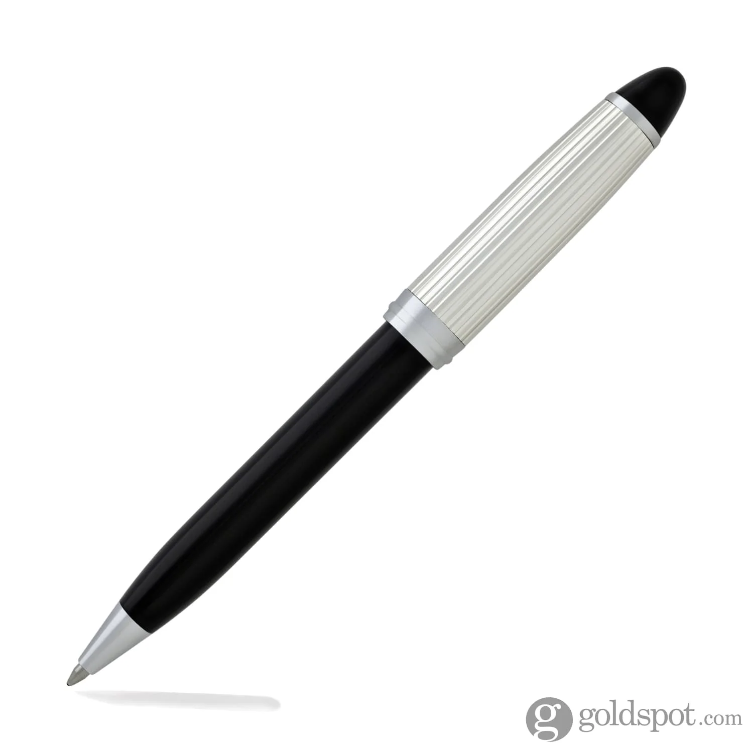 Aurora Ipsilon Silver Ballpoint Pen in Black with Sterling Silver Cap - Image 4