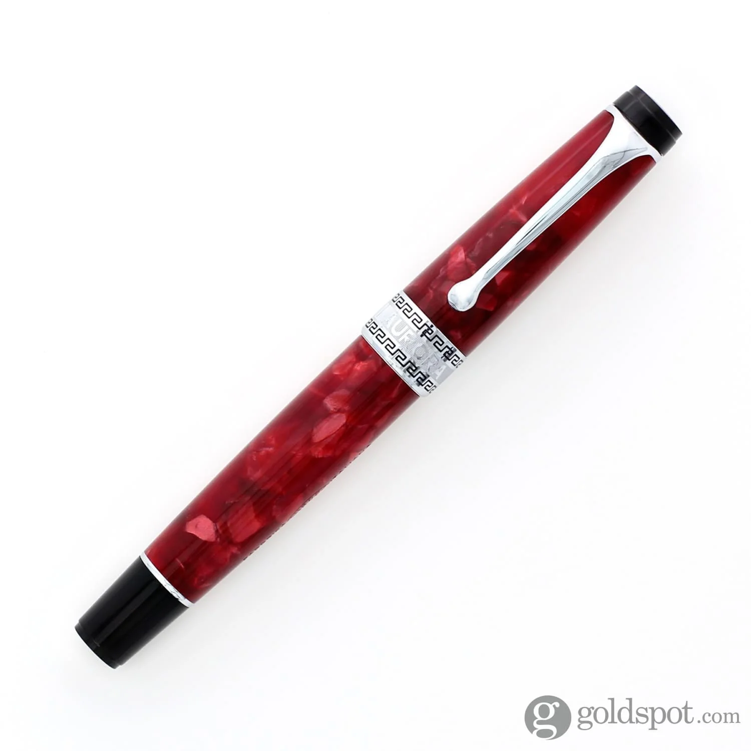 Aurora Optima Fountain Pen in Rossa Red with Chrome Trim - 14K Gold - Image 4