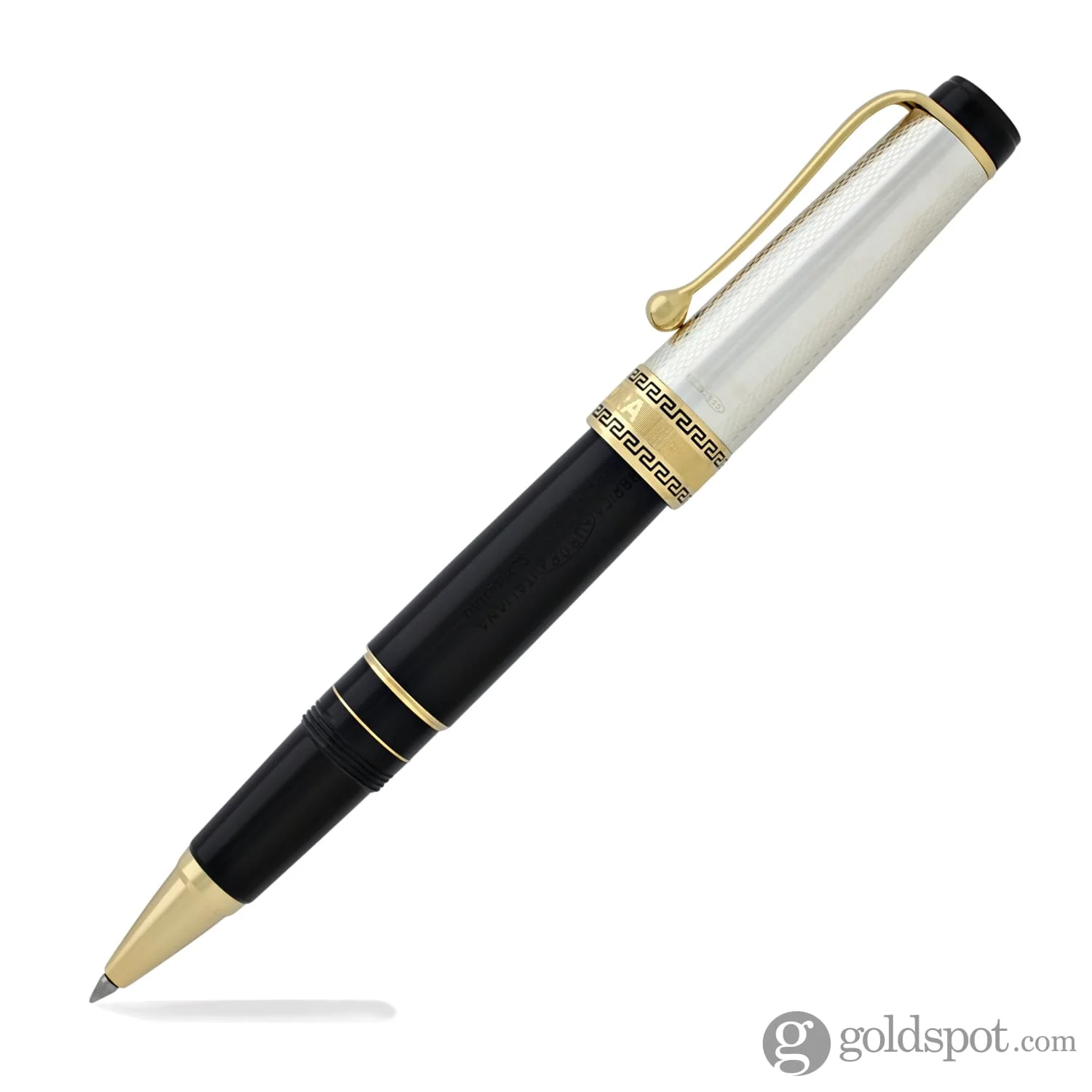 Aurora Optima Rollerball Pen Black Barrel with Solid Silver Cap - Image 3