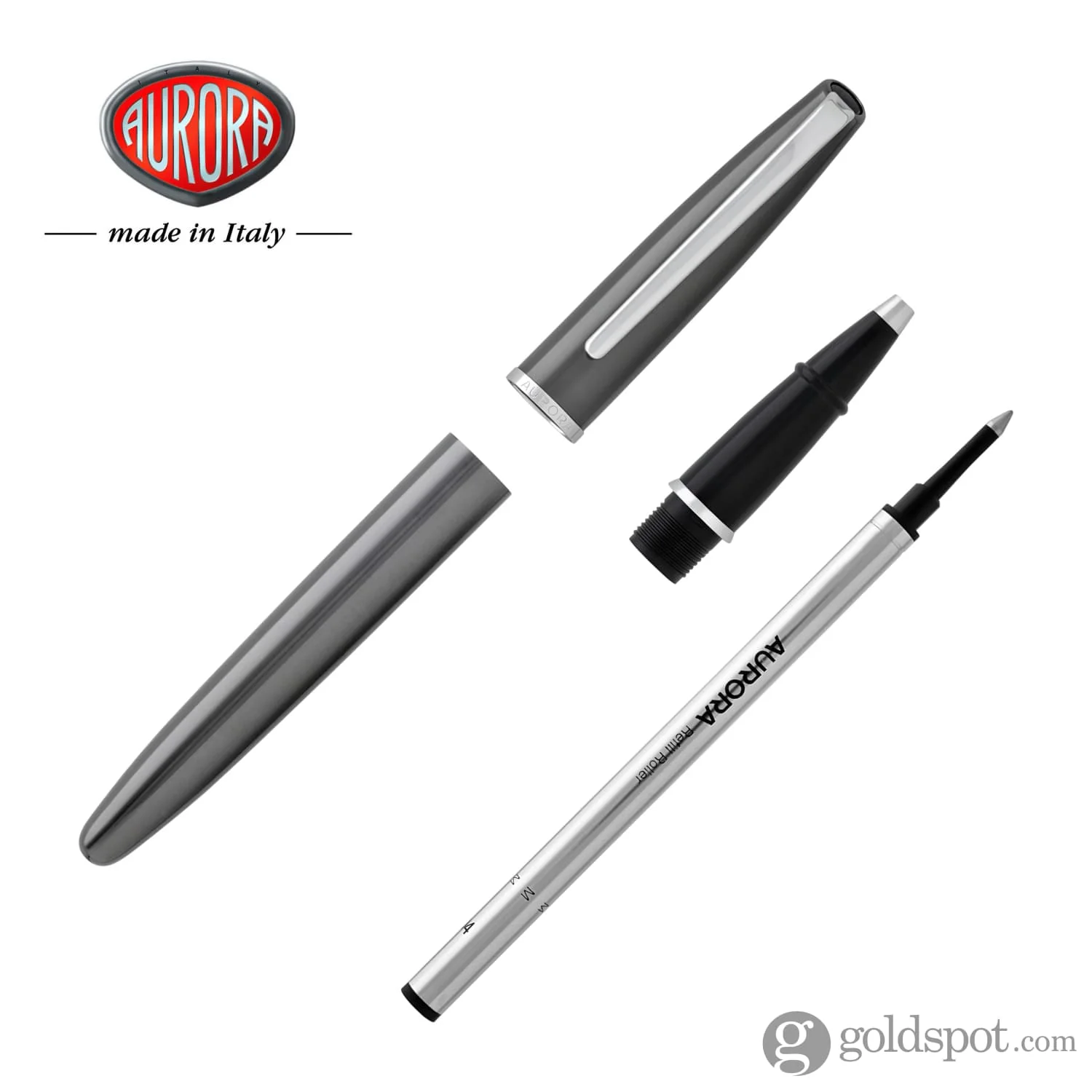 Aurora Style Lacquer Rollerball Pen in Shiny Gunmetal - Image 7