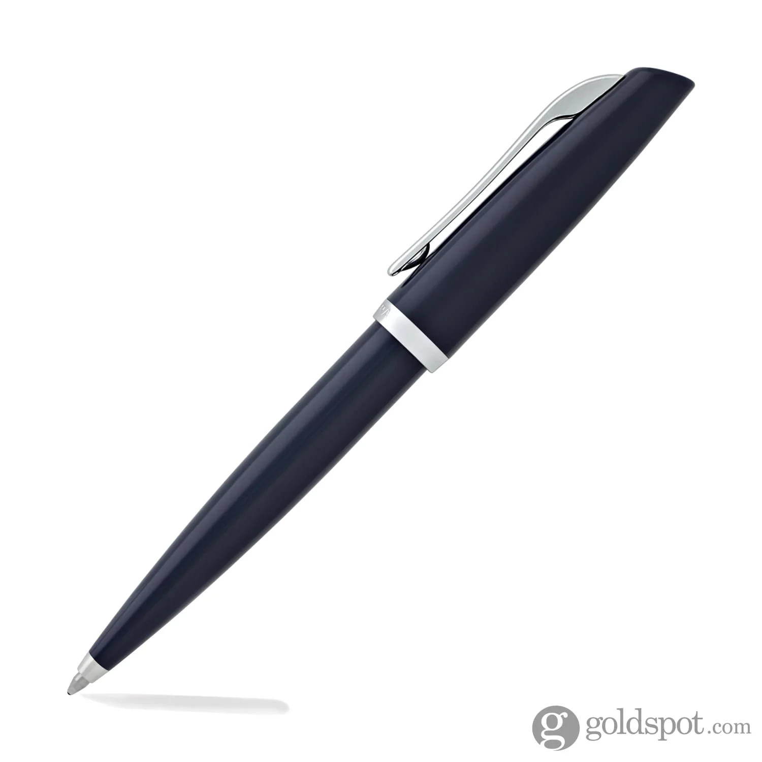 Aurora Style Resin Ballpoint Pen in Blue with Chrome Trim - Image 3