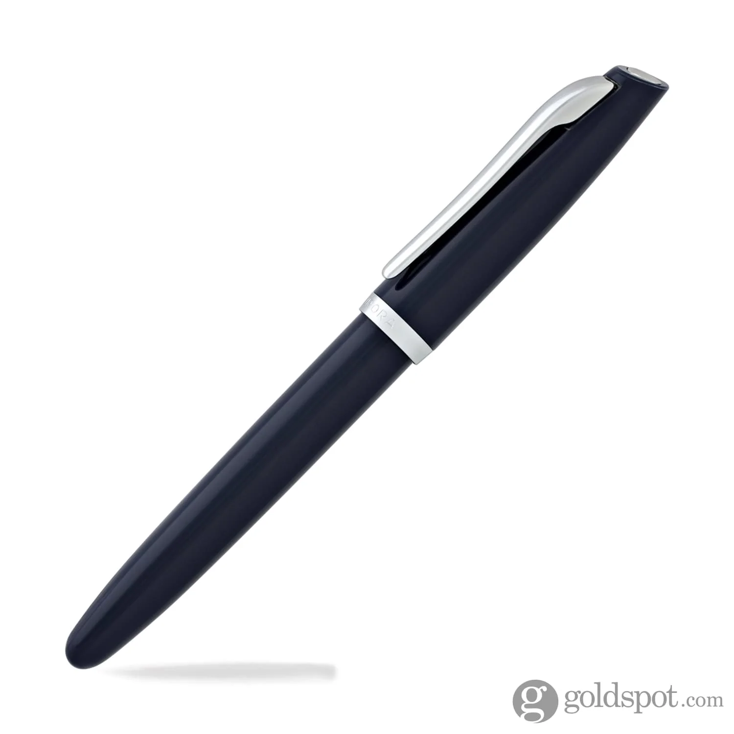 Aurora Style Resin Rollerball Pen in Blue with Chrome Trim - Image 6