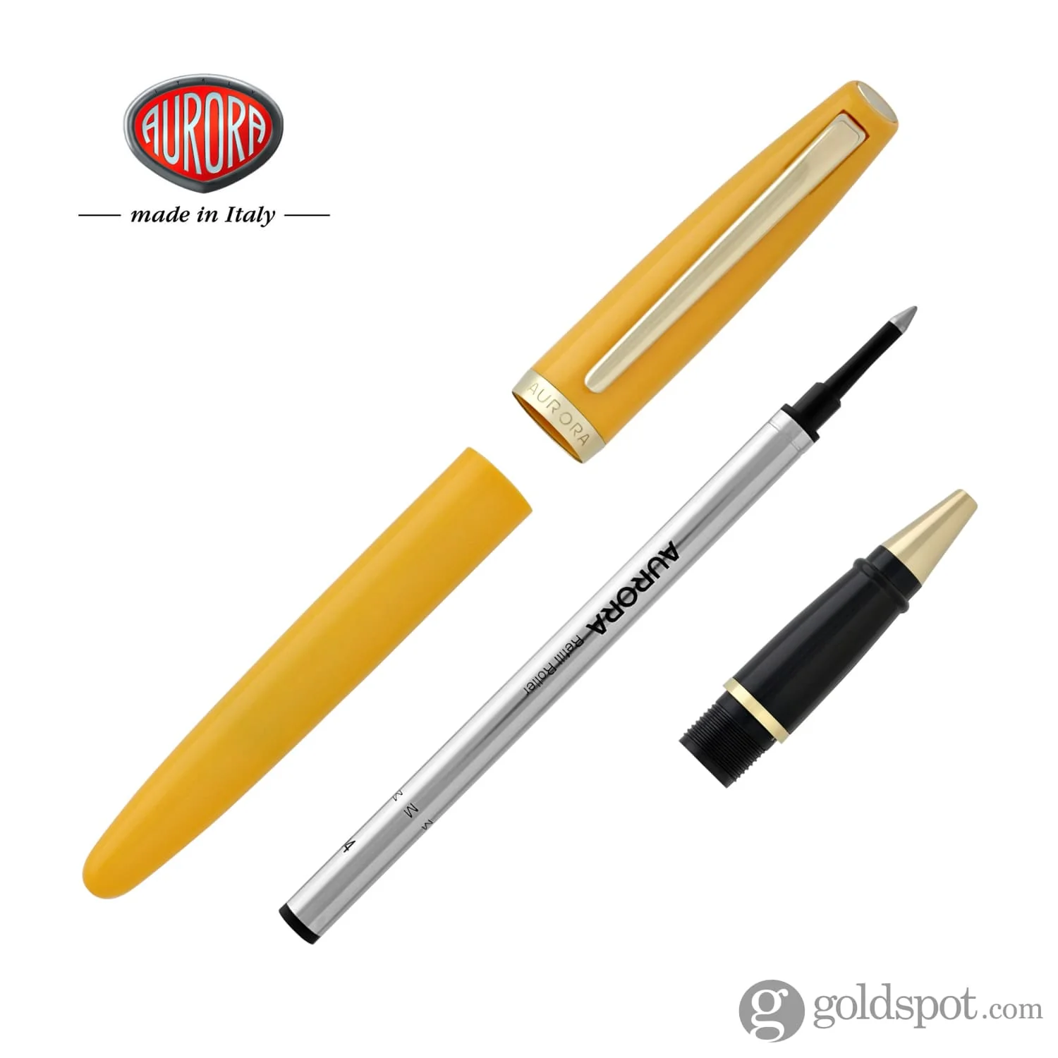 Aurora Style Resin Rollerball Pen in Mustard - Image 7