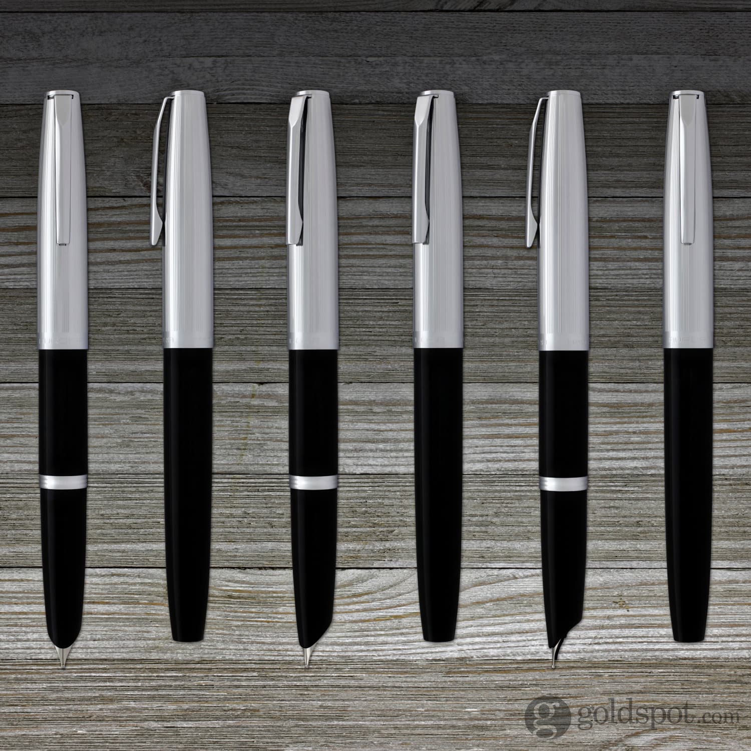 Aurora Duo Cart Fountain Pen - Black Resin With Chrome Cap, Medium Point - Image 8