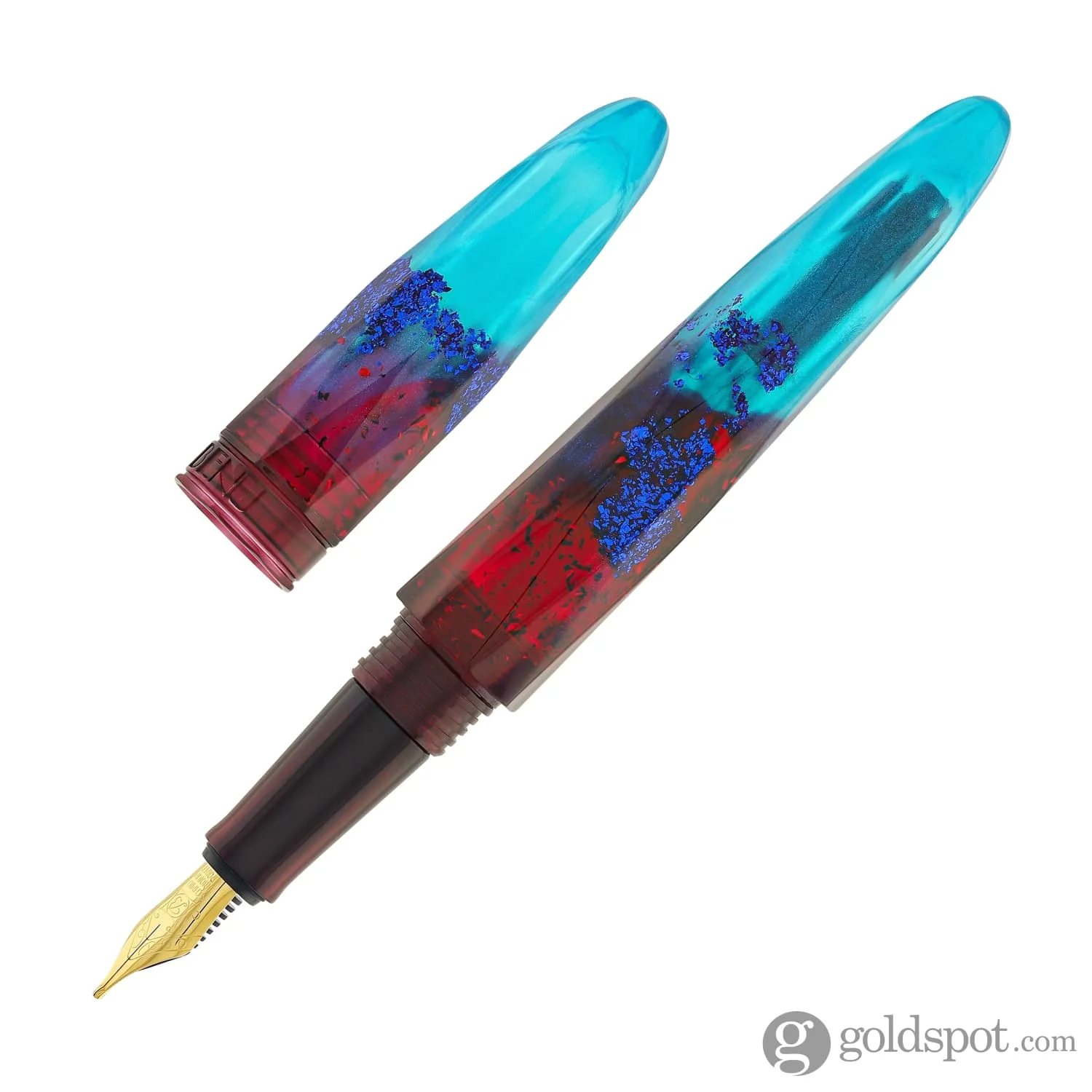 Benu Briolette Fountain Pen in Fiery Azure - Image 3