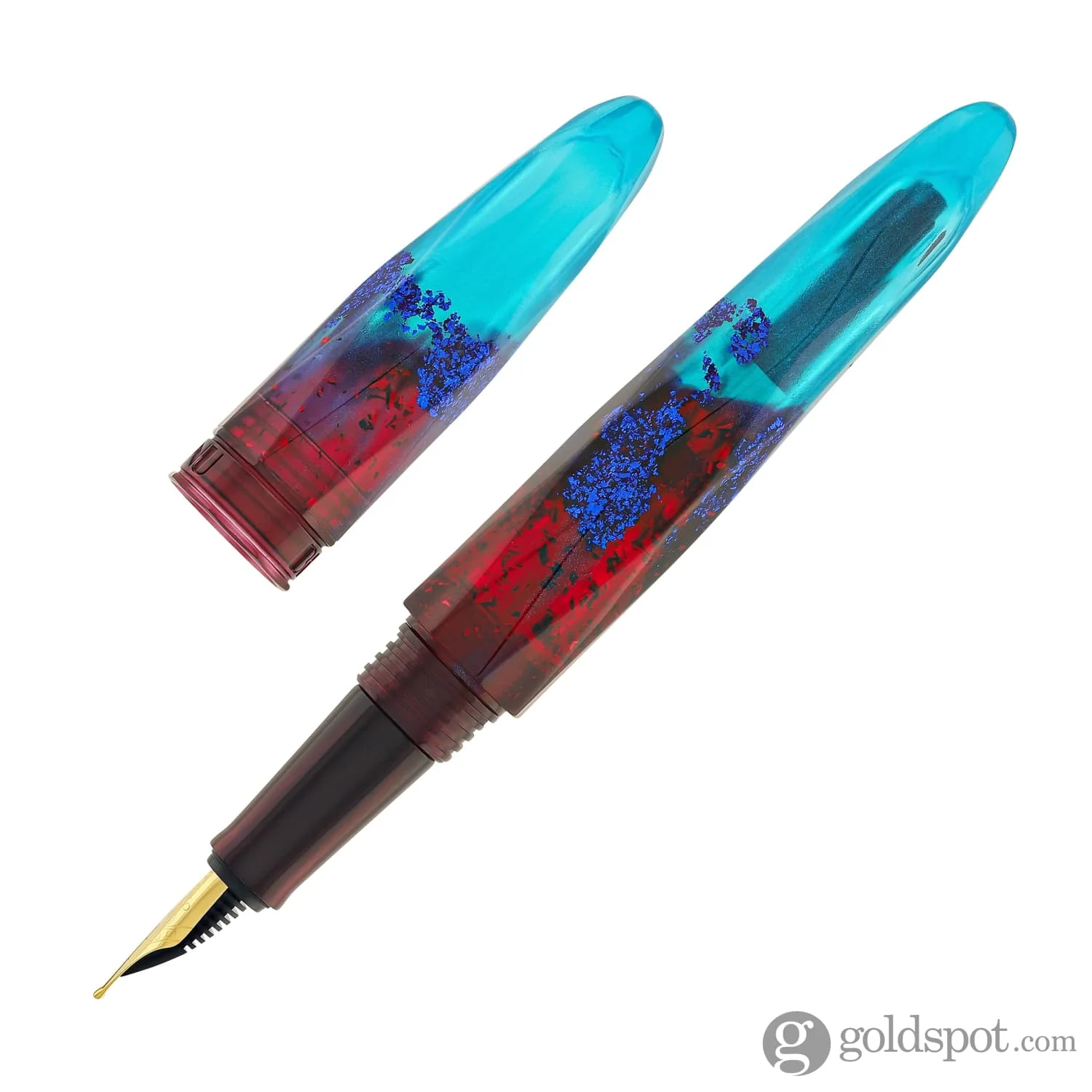 Benu Briolette Fountain Pen in Fiery Azure - Image 4