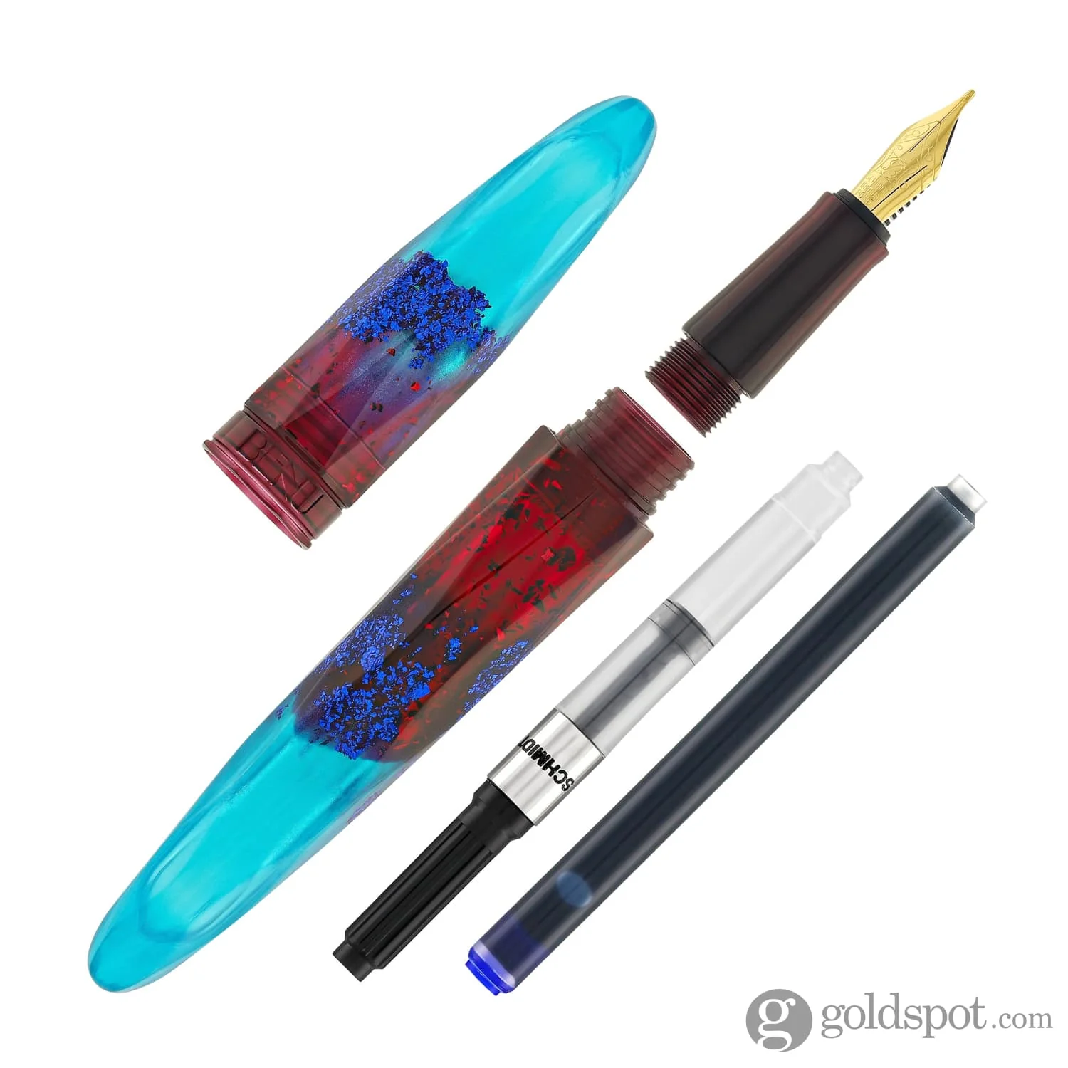 Benu Briolette Fountain Pen in Fiery Azure - Image 5
