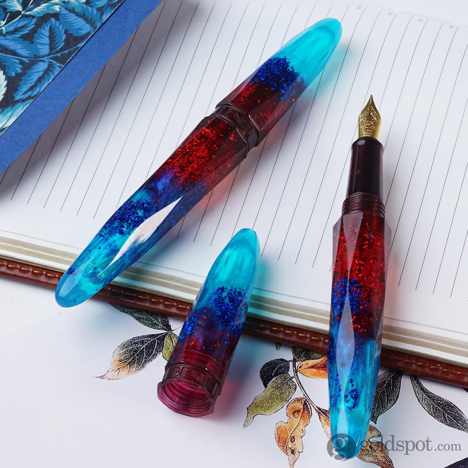 Benu Briolette Fountain Pen in Fiery Azure - Image 7