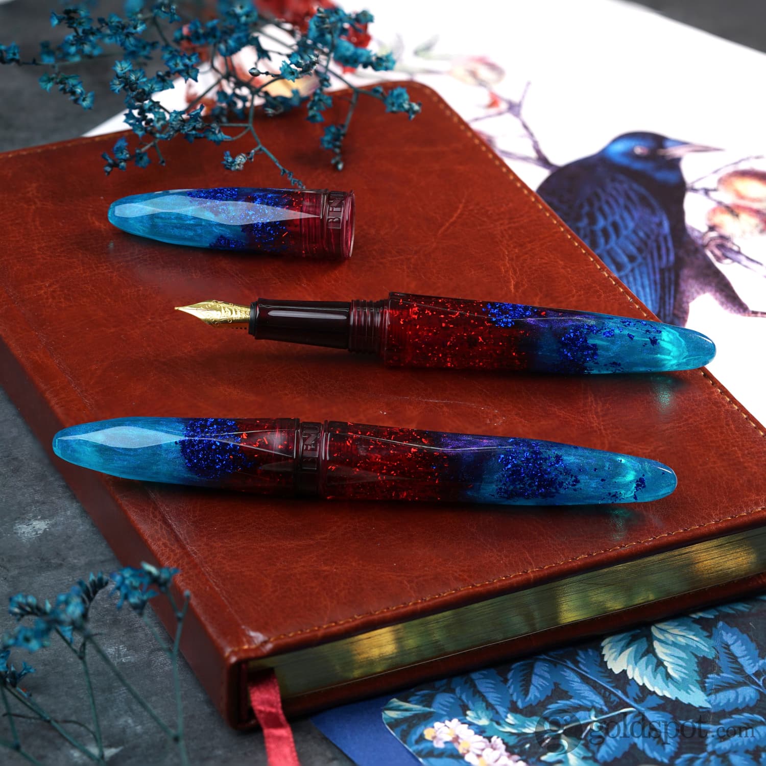 Benu Briolette Fountain Pen in Fiery Azure - Image 8