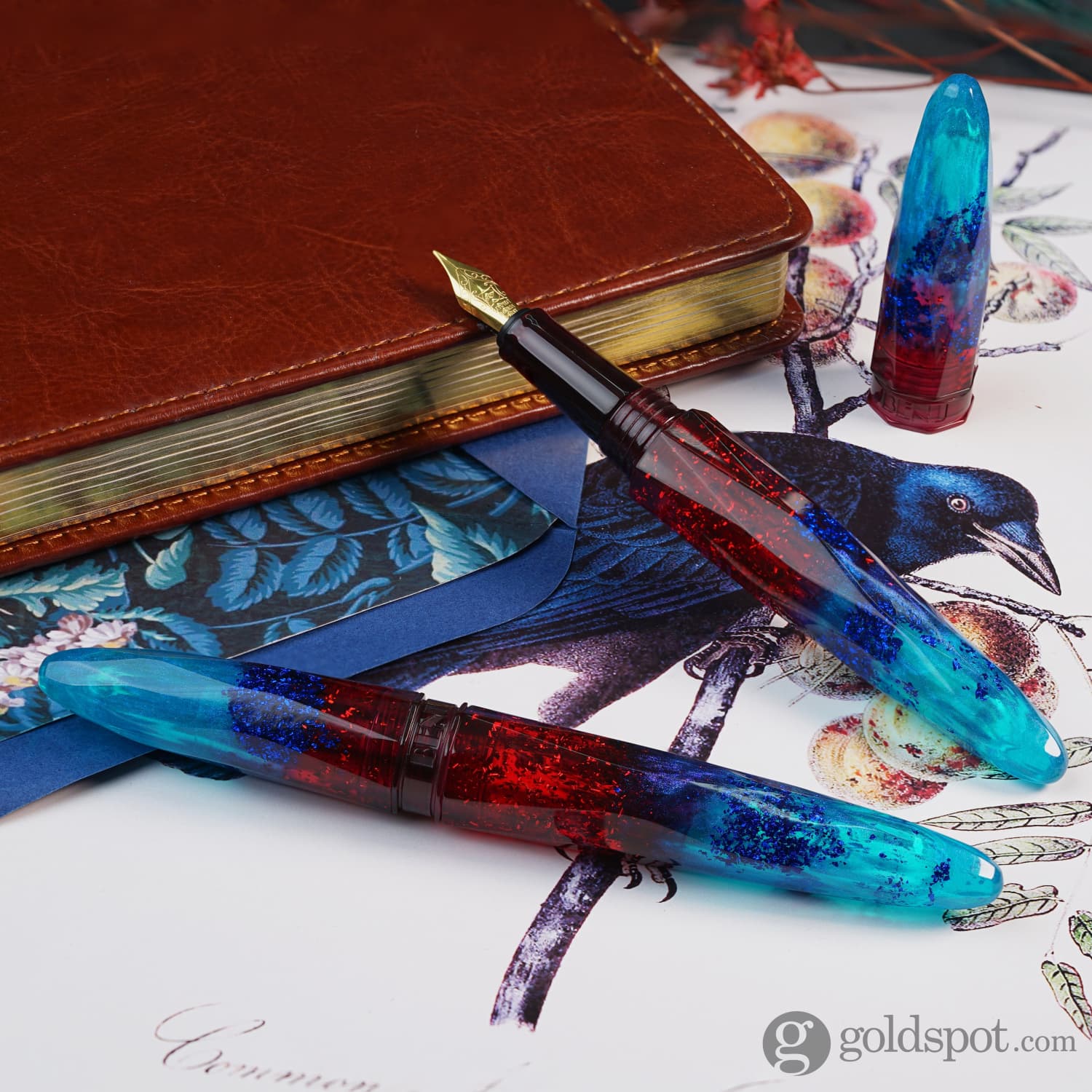 Benu Briolette Fountain Pen in Fiery Azure - Image 9