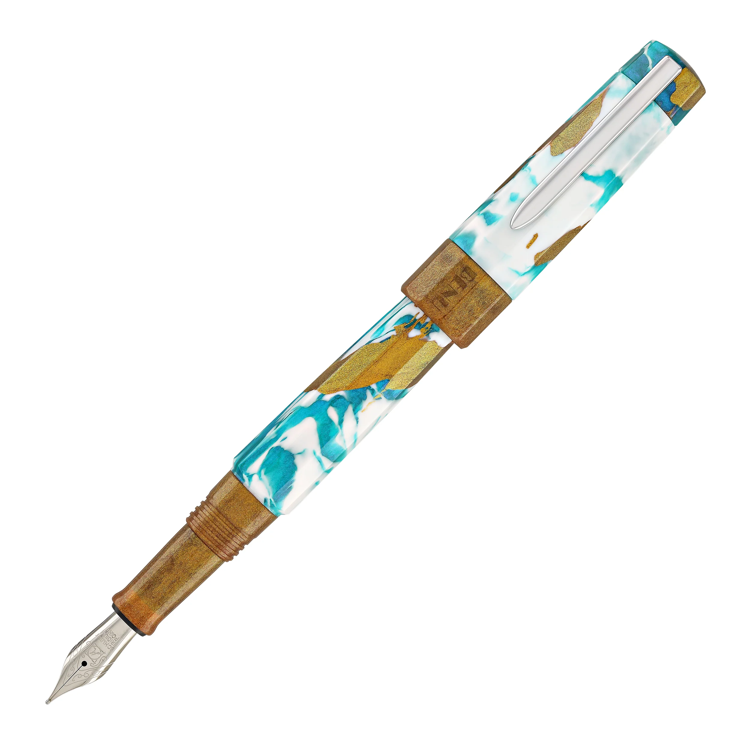 Benu Euphoria Fountain Pen in Blue Hawaiian - Image 15