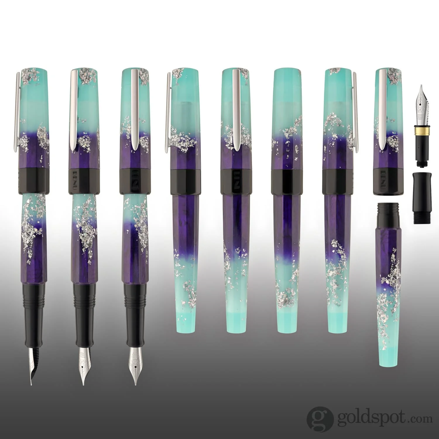 Benu Euphoria Fountain Pen in Ocean Breeze (Blue Glow) - Image 8