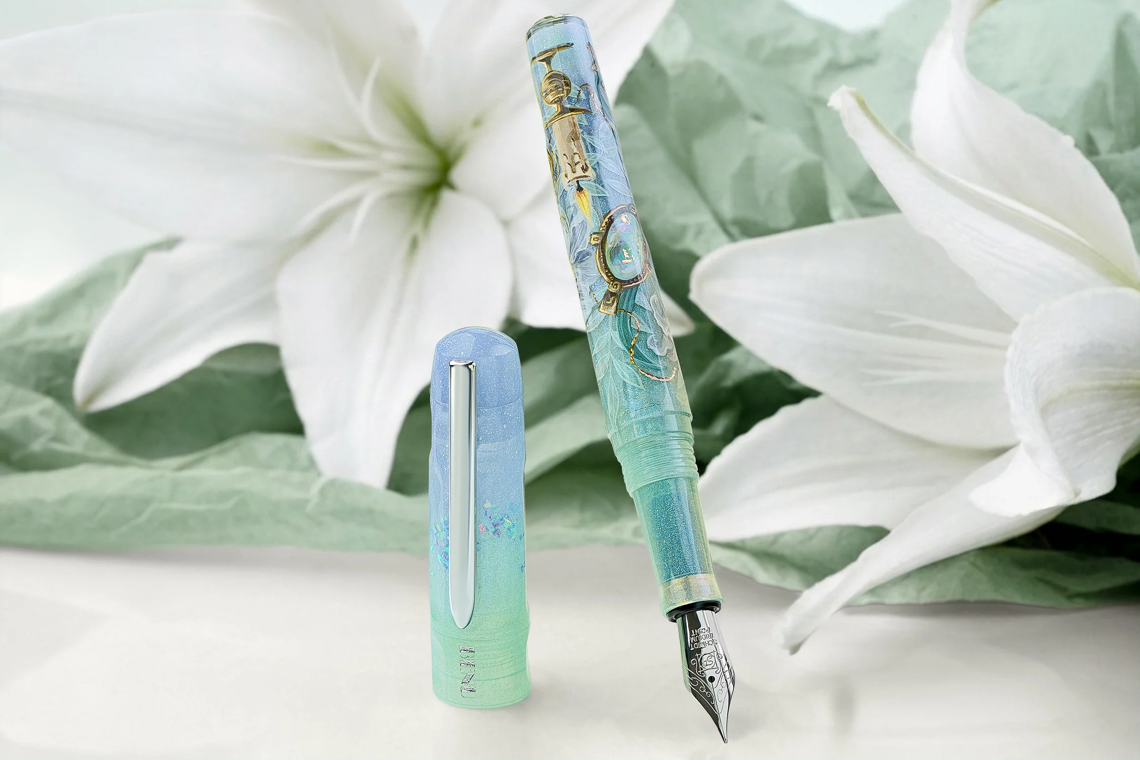 Benu Talisman Fountain Pen in White Lily - Image 6