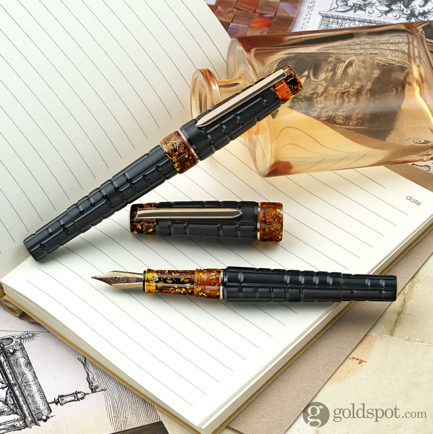 Benu Tessera Fountain Pen in Black Amber - Image 11