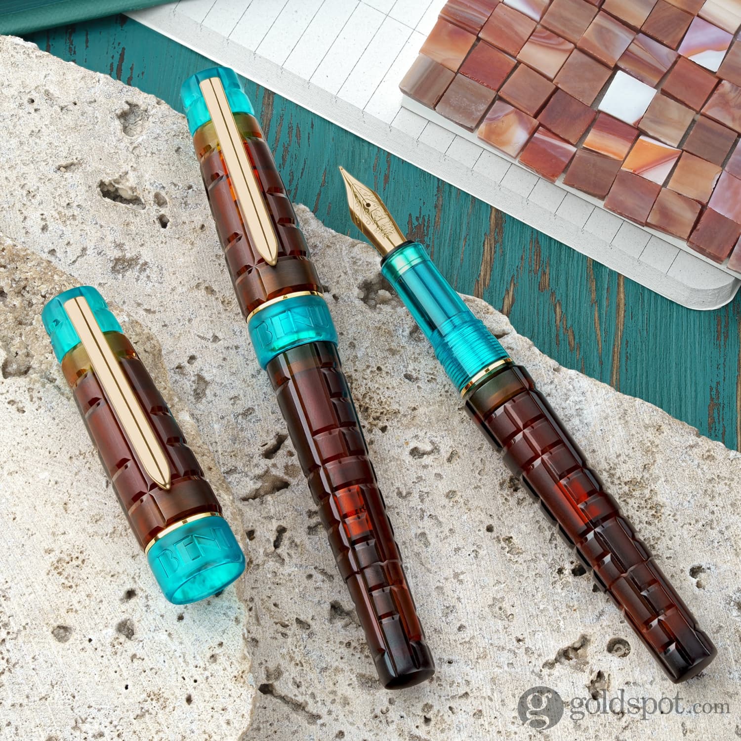 Benu Tessera Fountain Pen in Ribbon Turquoise - Image 10