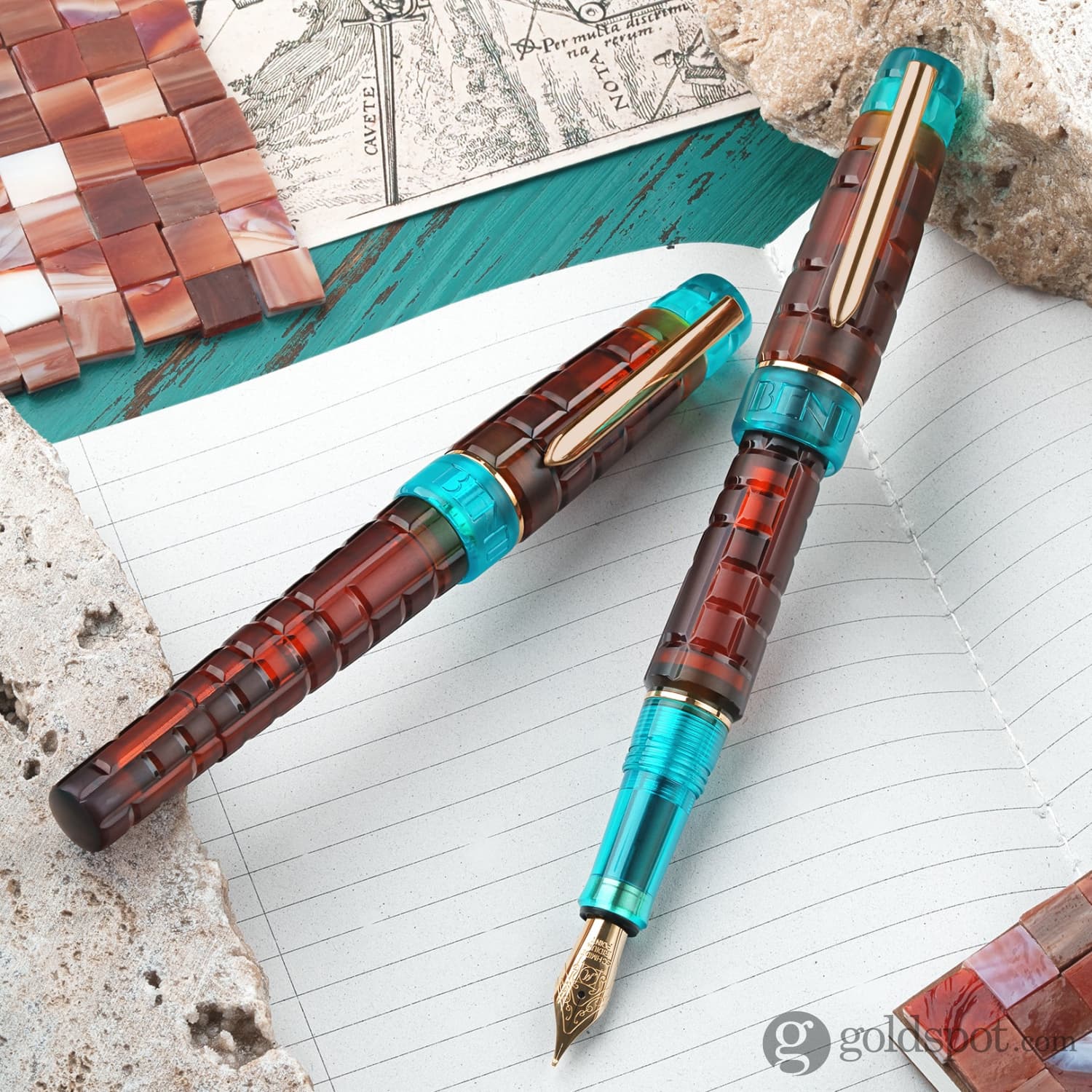 Benu Tessera Fountain Pen in Ribbon Turquoise - Image 11