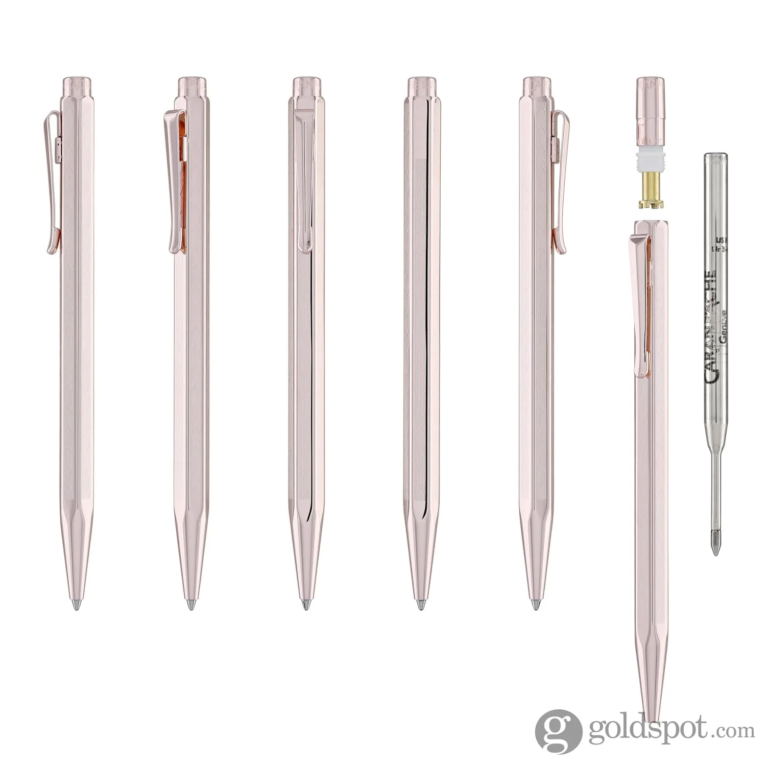 Caran d’Ache Ecridor Chevron Ballpoint Pen in Rose Gilded - Image 6