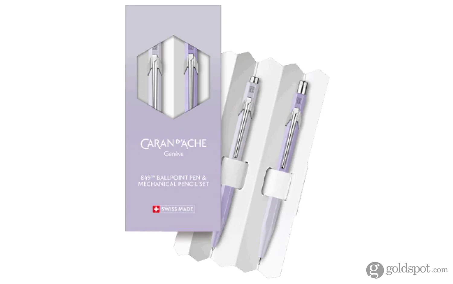 Caran d'Ache 849 Blooming Lavender Ballpoint Pen and 0.5mm Pencil Set Special Edition - Image 2