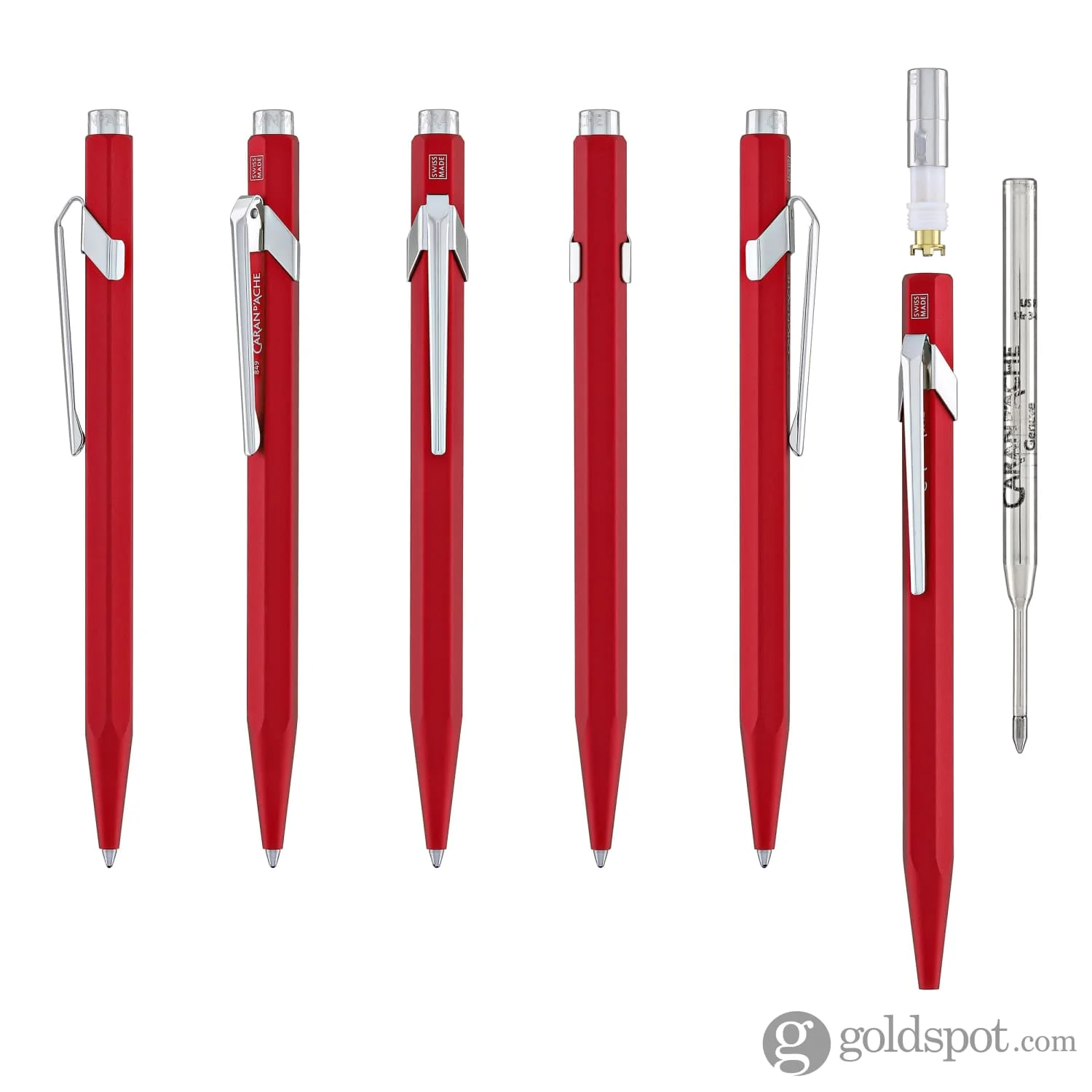 Caran d'Ache 849 COLORMAT-X Ballpoint Pen in Red - Image 6