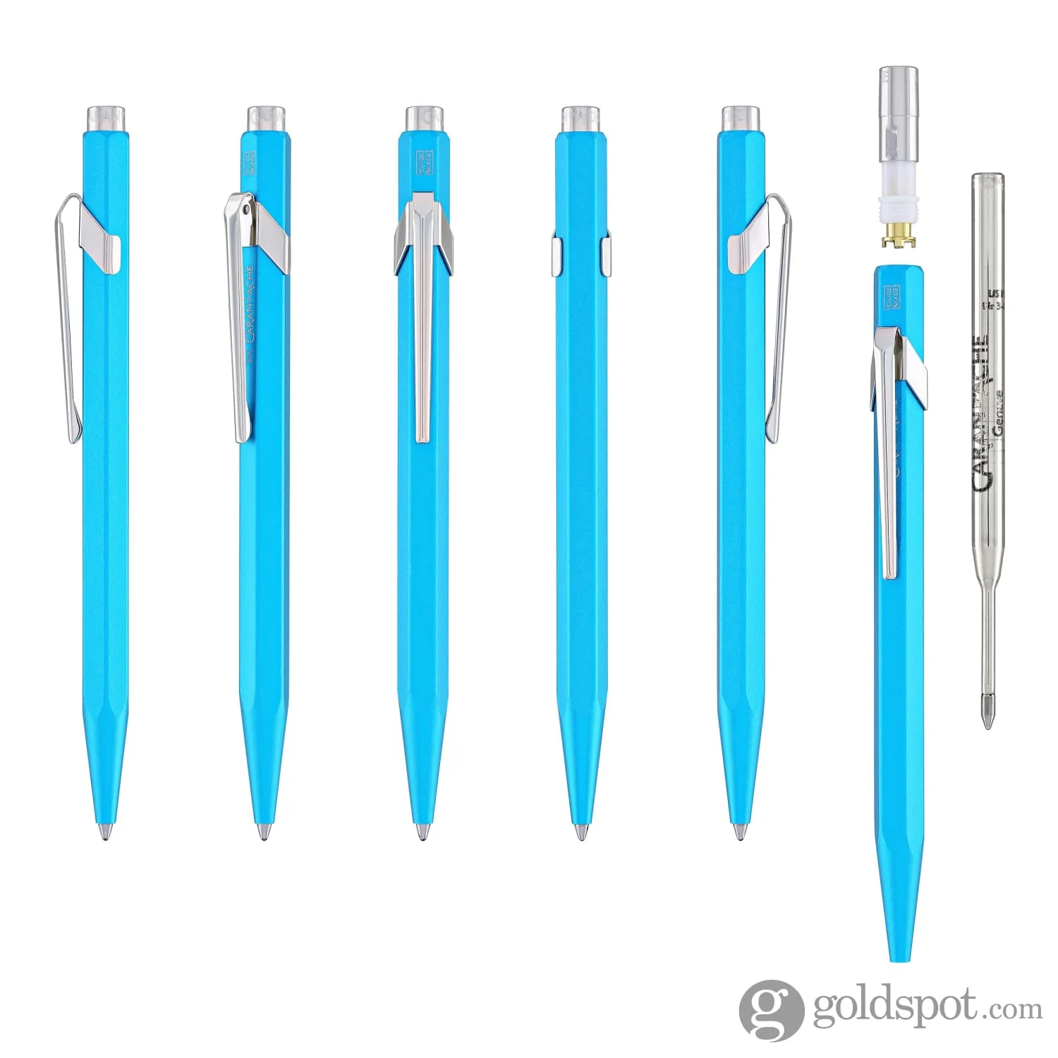 Caran d'Ache 849 COLORMAT-X Ballpoint Pen in Turquoise - Image 6