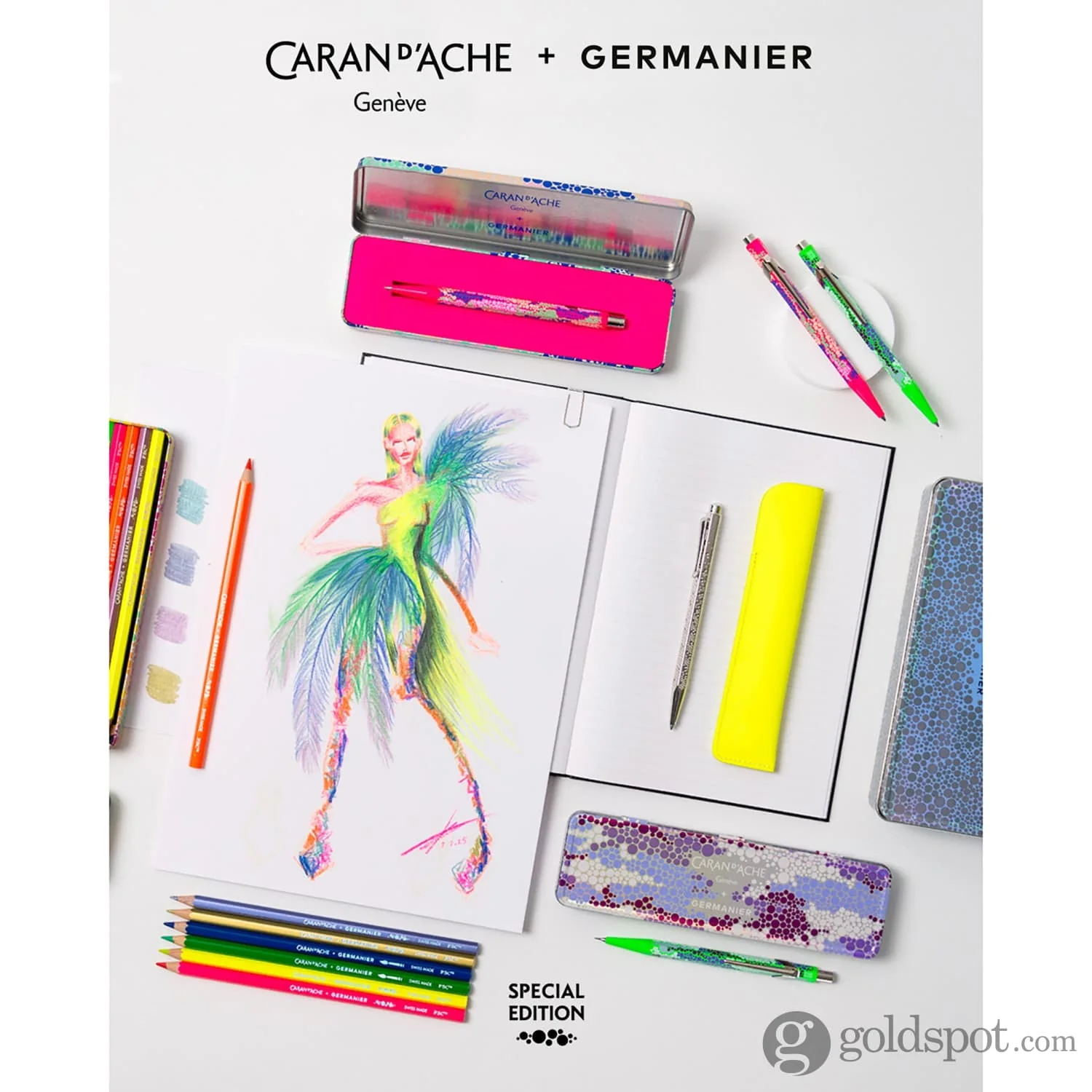 Caran d'Ache 849 Germanier Ballpoint Pen in Neon Green - Image 10