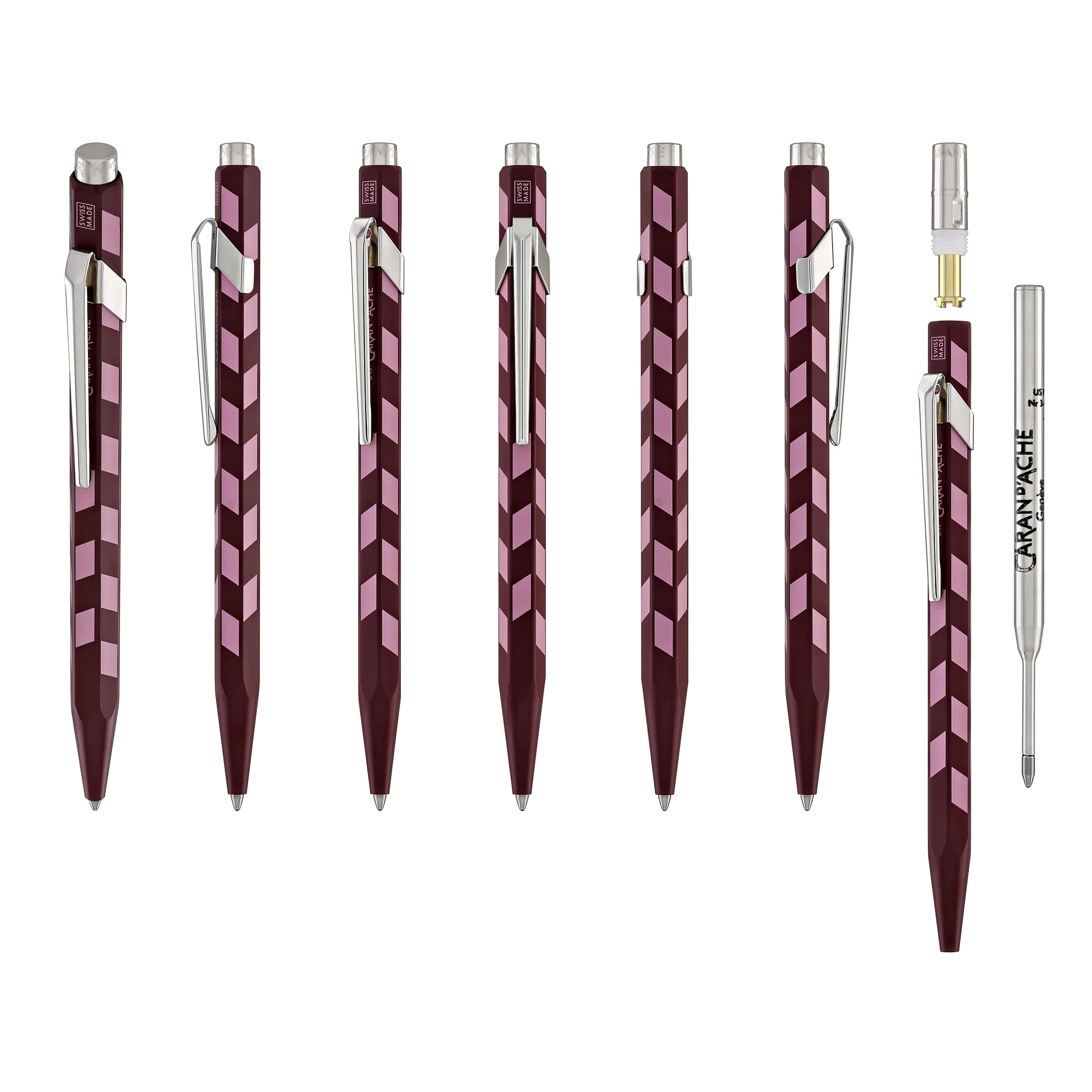 Caran d'Ache 849 Mosaic Ballpoint Pen in Garnet Red - Image 7