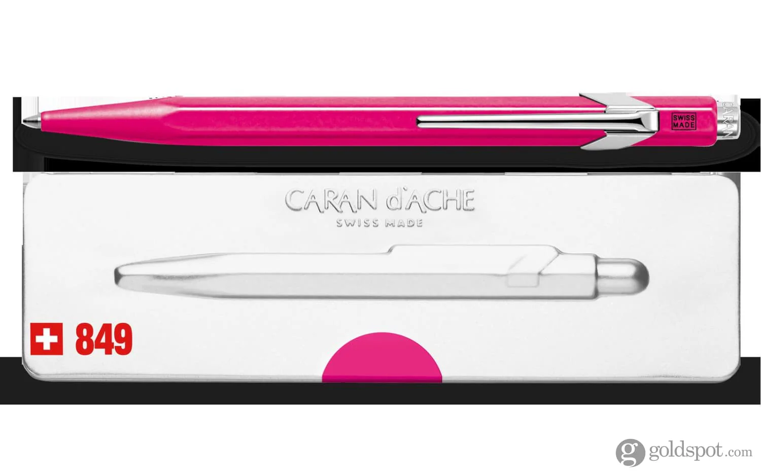 Caran d'Ache 849 Popline Ballpoint Pen in Fluorescent Pink - Image 3