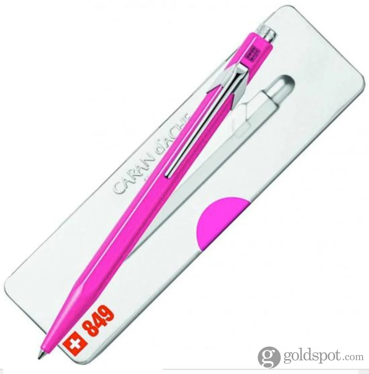 Caran d'Ache 849 Popline Ballpoint Pen in Fluorescent Pink - Image 4