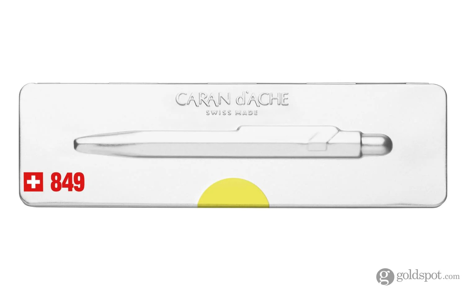 Caran d'Ache 849 Popline Ballpoint Pen in Fluorescent Yellow - Image 3