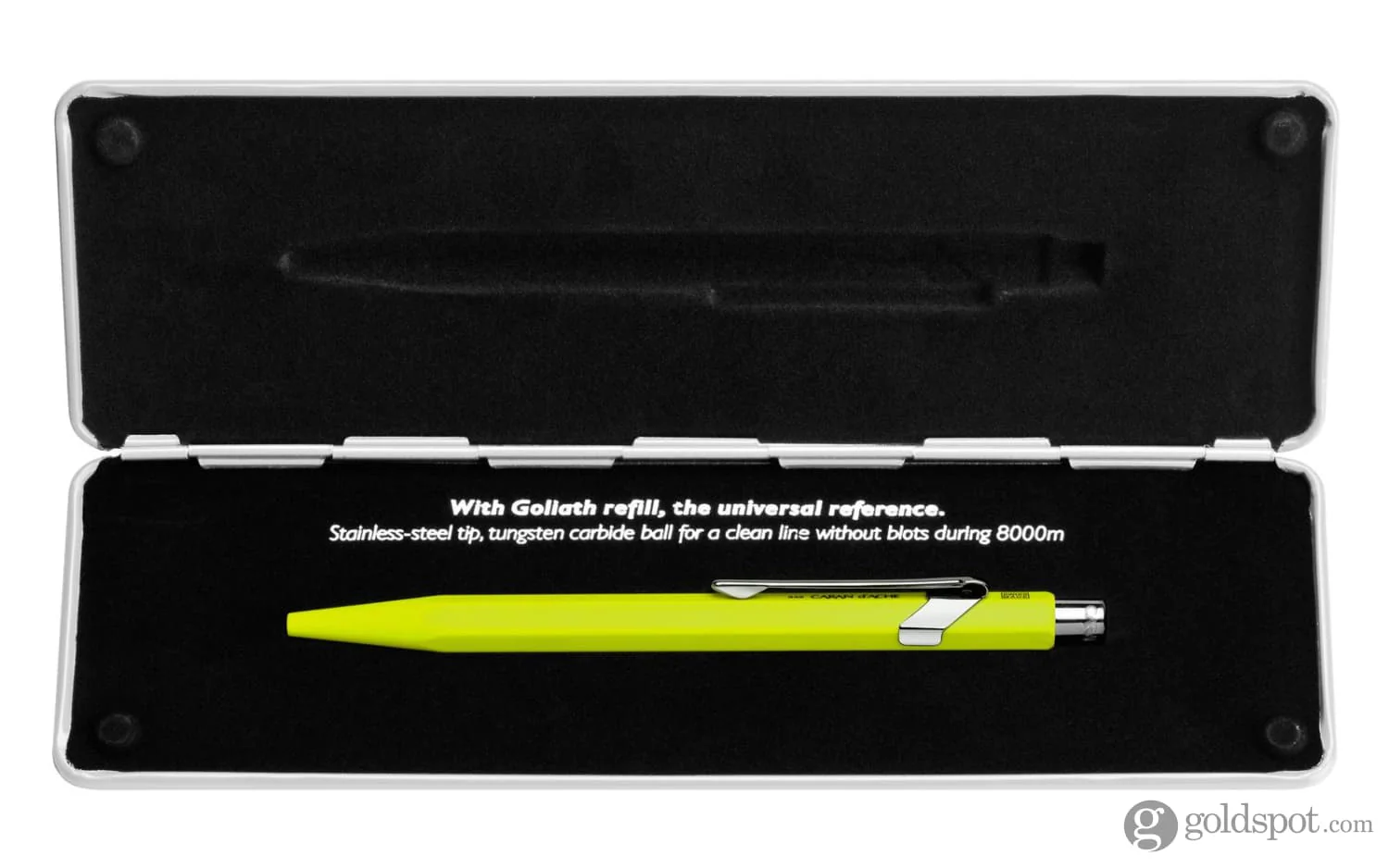 Caran d'Ache 849 Popline Ballpoint Pen in Fluorescent Yellow - Image 4