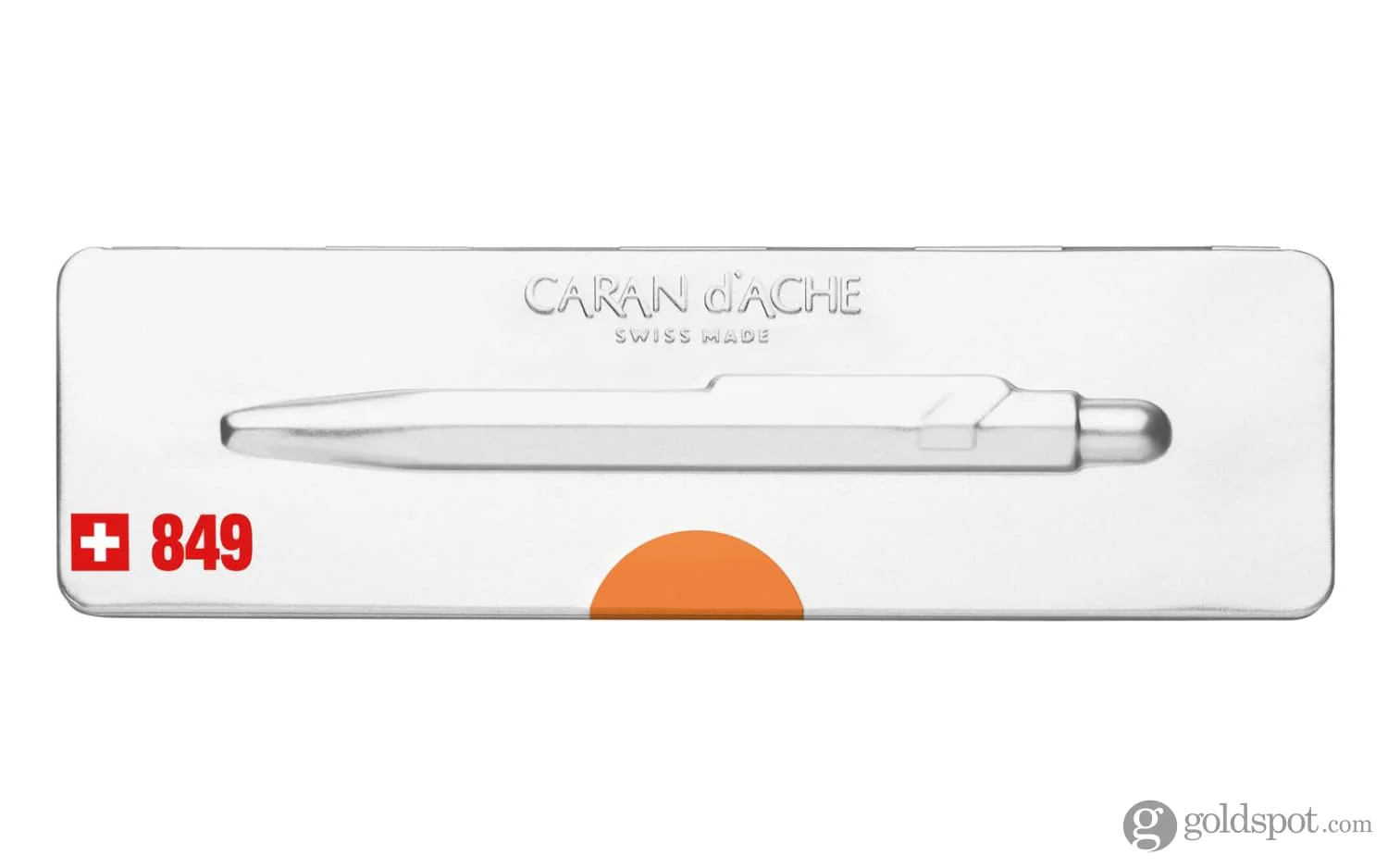 Caran d'Ache 849 Popline Ballpoint Pen in Fluorescent Orange - Image 3