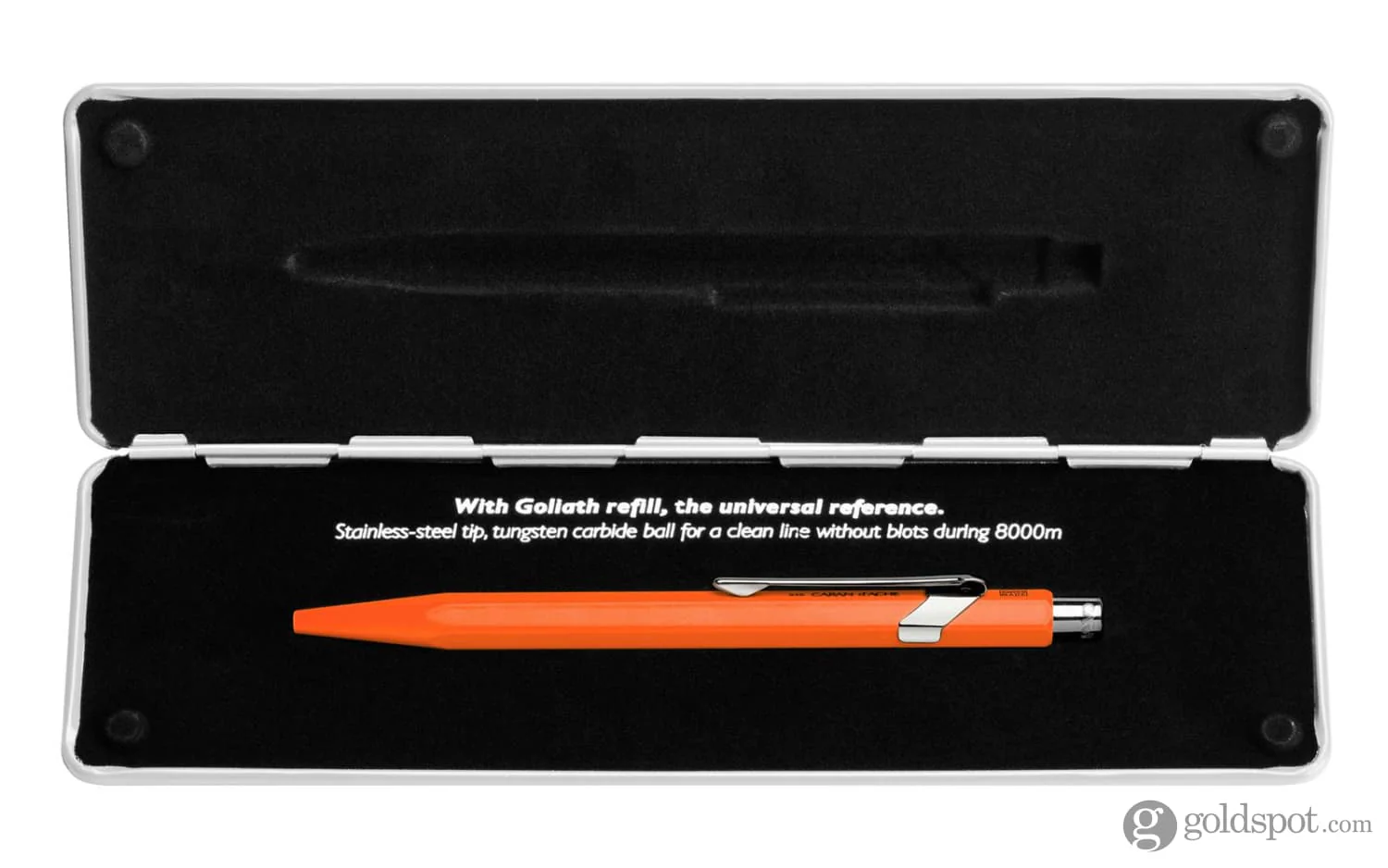 Caran d'Ache 849 Popline Ballpoint Pen in Fluorescent Orange - Image 4