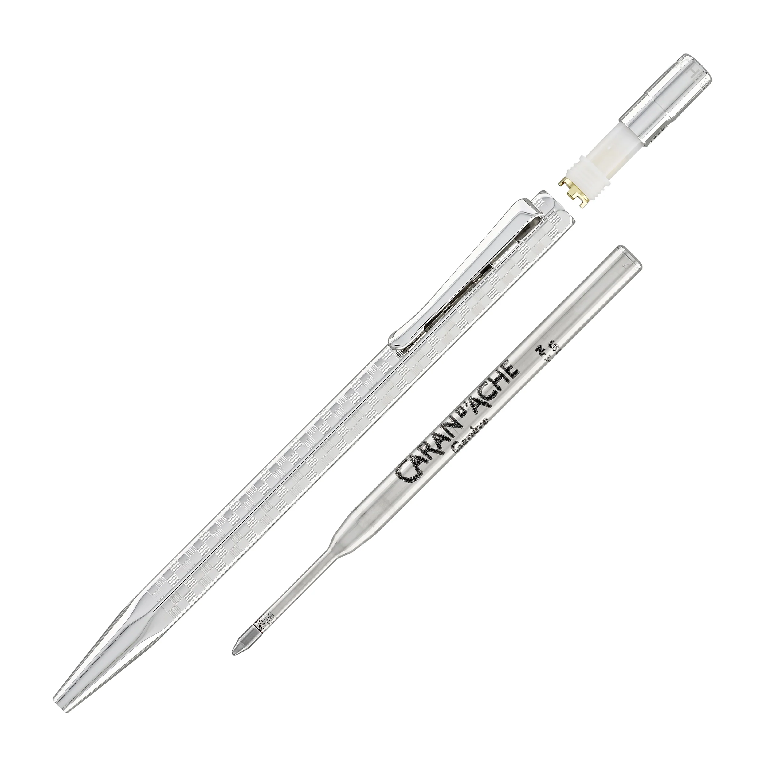 Caran d'Ache Ecridor Ballpoint Pen in Damier with Leather Case - Special Edition Gift Box - Image 3