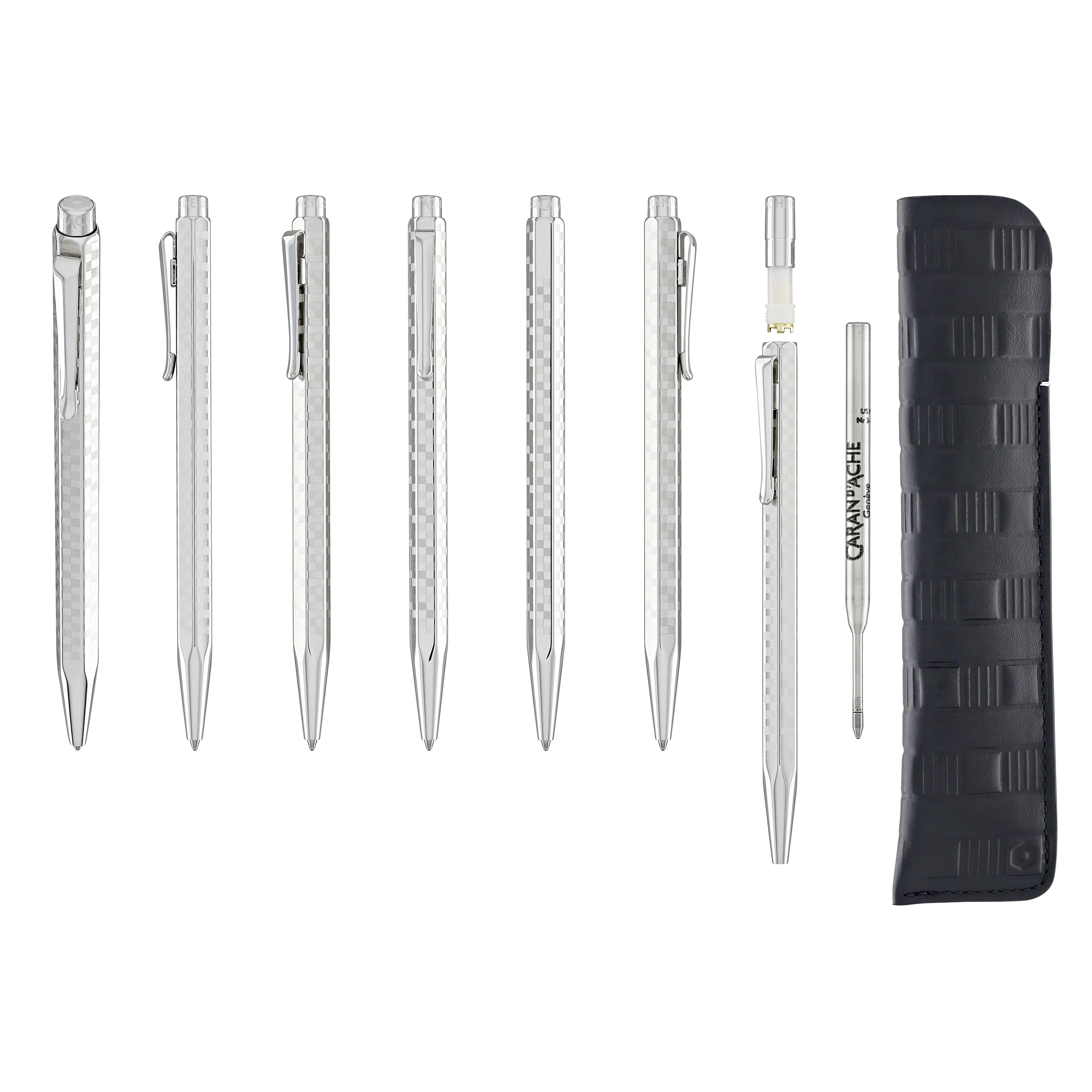 Caran d'Ache Ecridor Ballpoint Pen in Damier with Leather Case - Special Edition Gift Box - Image 5